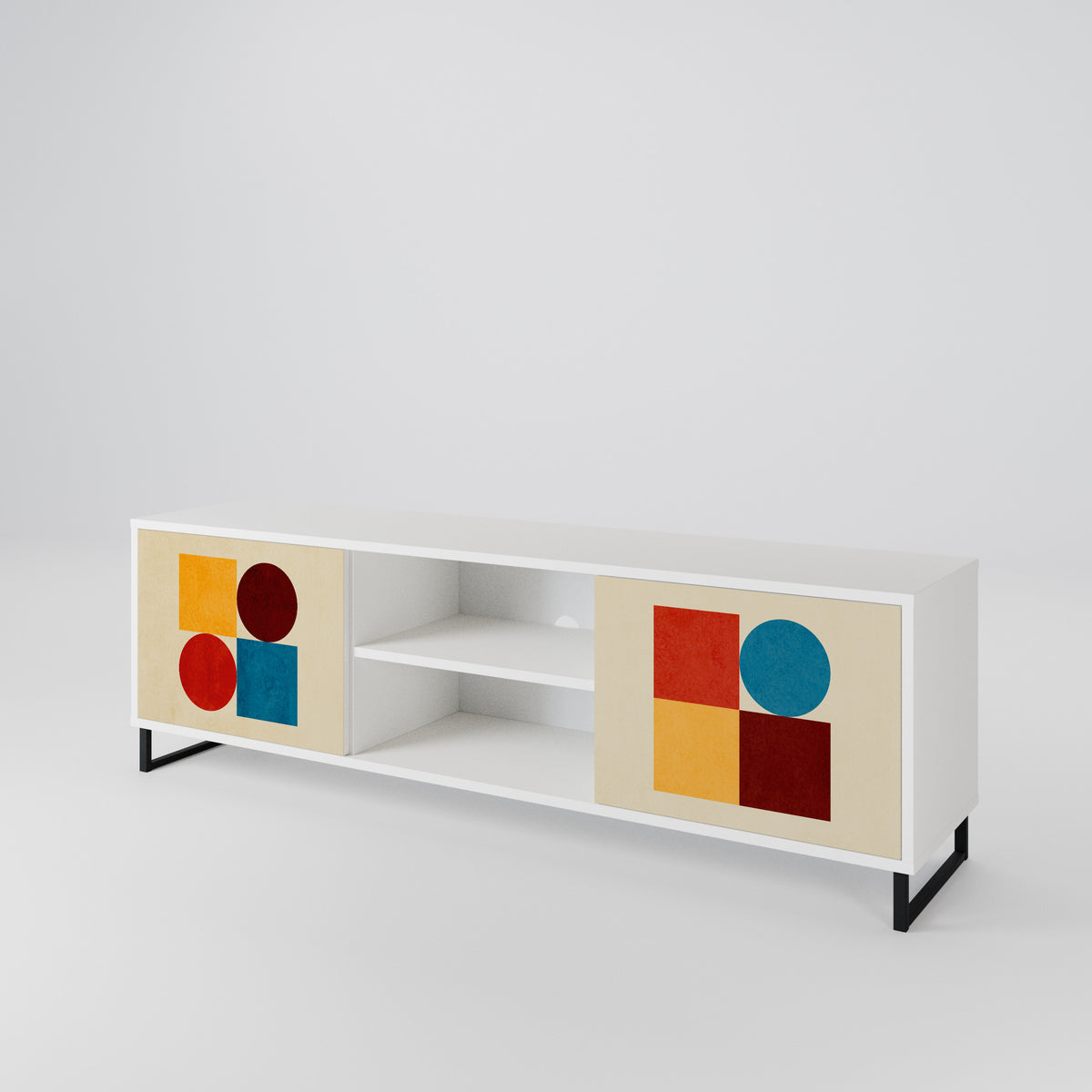GEOMETRIC PUZZLE Mueble de TV de 2 Puertas
