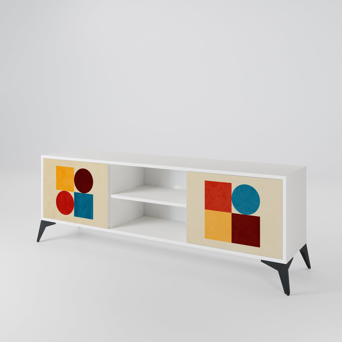 GEOMETRIC PUZZLE Mueble de TV de 2 Puertas