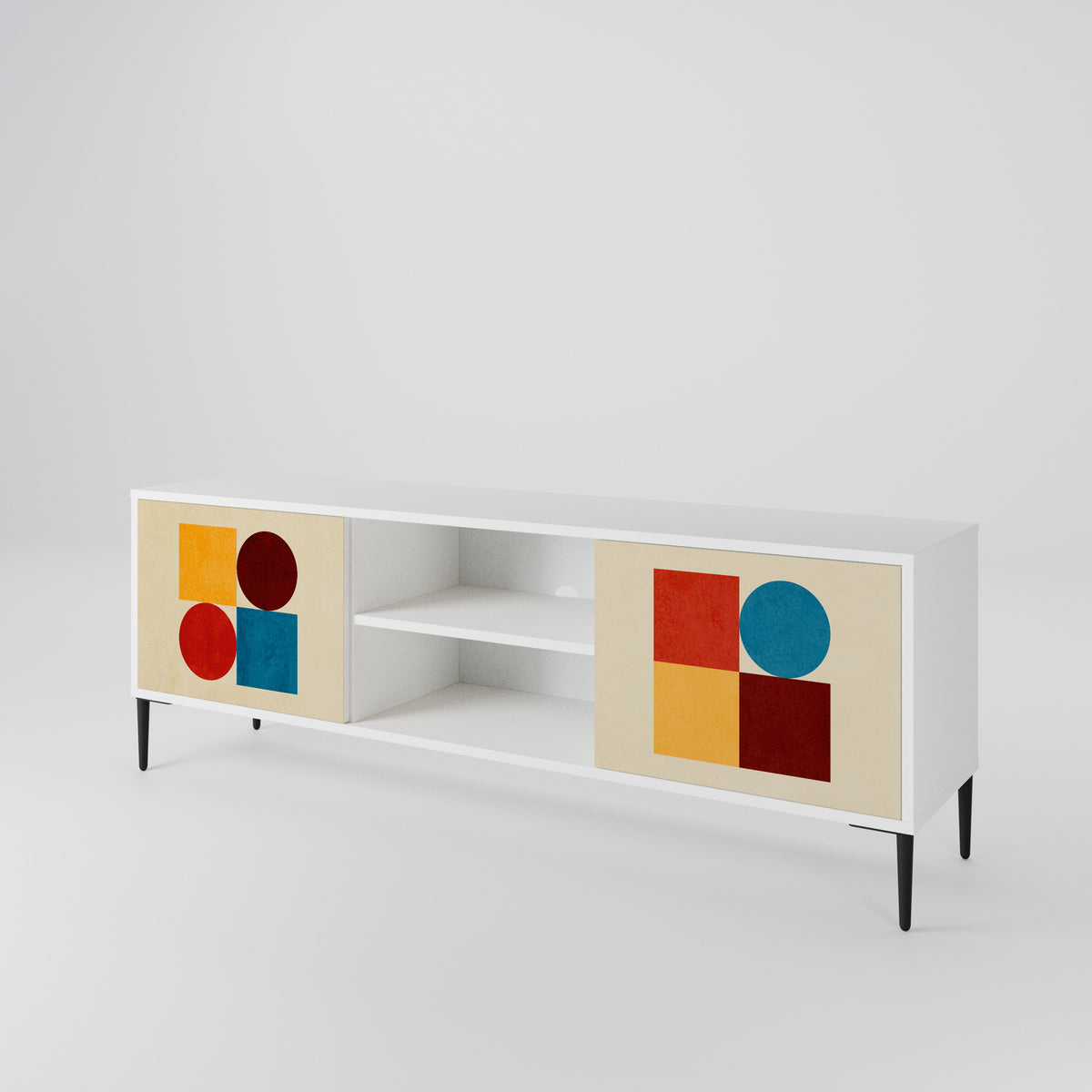 GEOMETRIC PUZZLE Mueble de TV de 2 Puertas