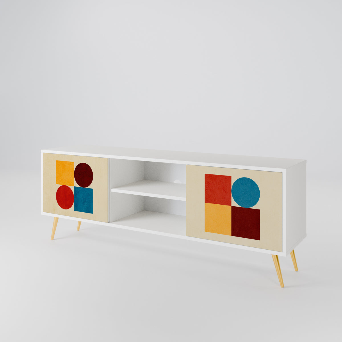 GEOMETRIC PUZZLE Mueble de TV de 2 Puertas