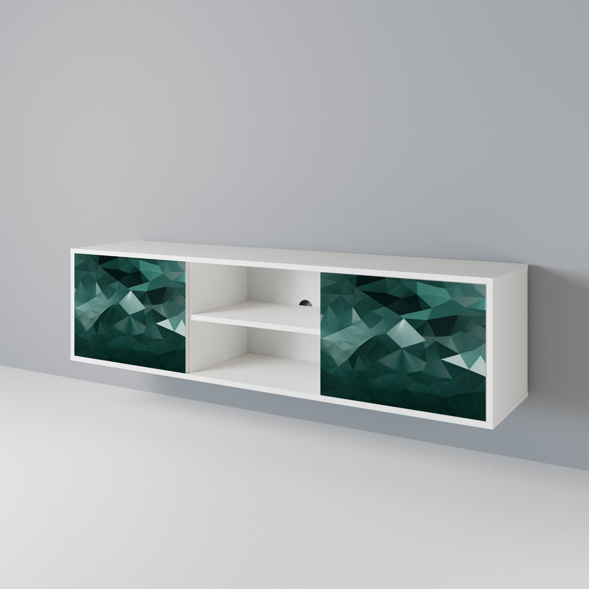 POLYGONAL FLOATING Mueble de TV de 2 Puertas