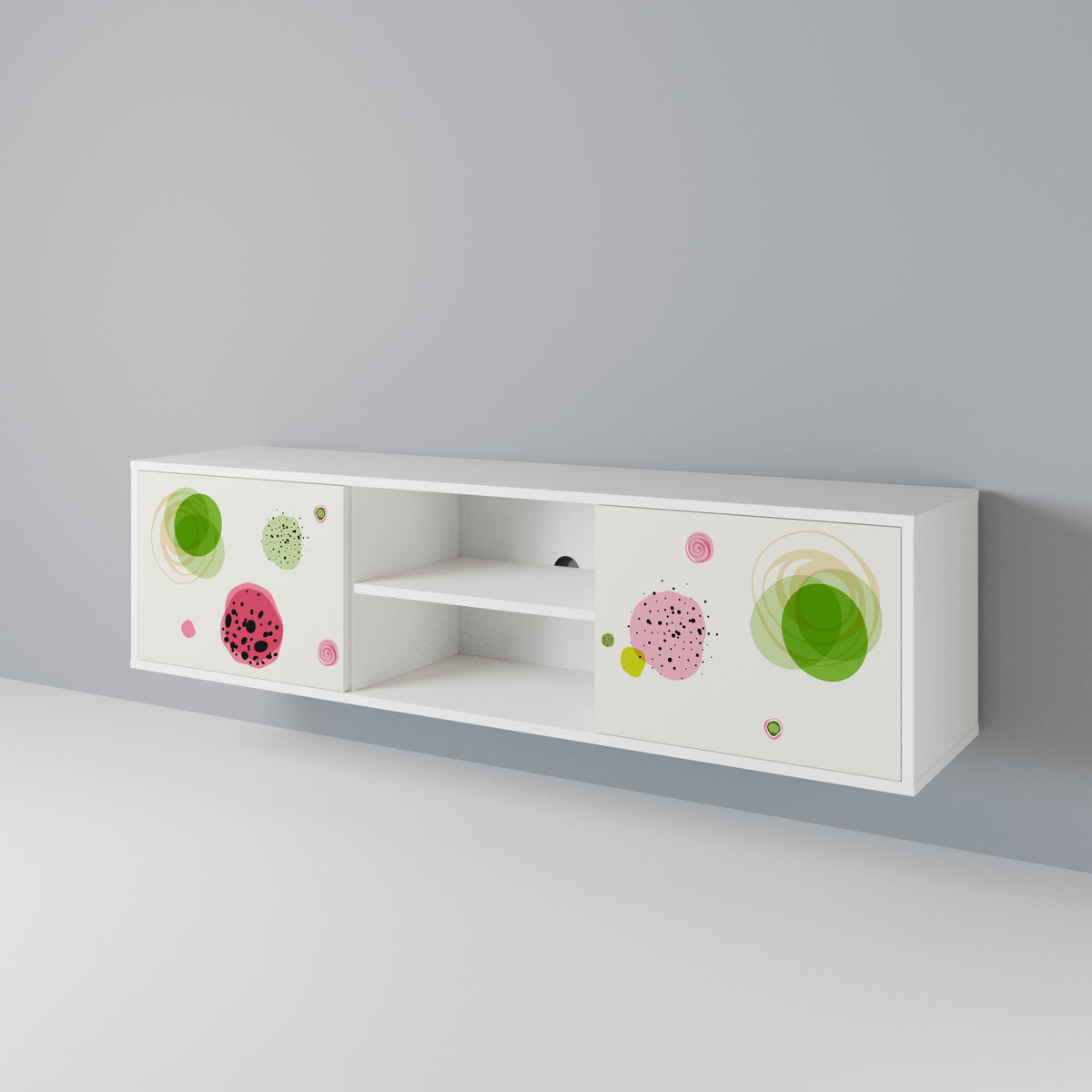 COLORFUL COSMOS Mueble de TV de 2 Puertas
