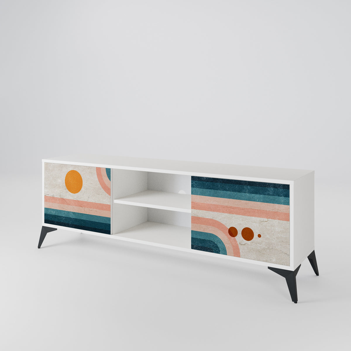 TWO HALVES Mueble de TV de 2 Puertas
