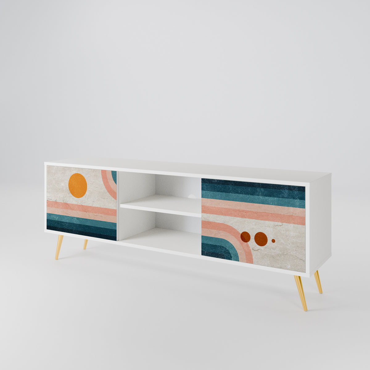 TWO HALVES Mueble de TV de 2 Puertas