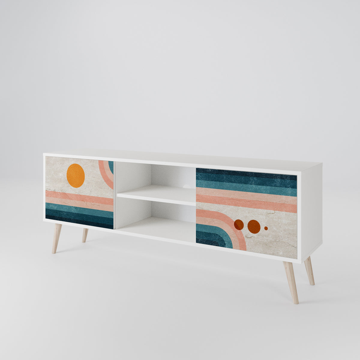 TWO HALVES Mueble de TV de 2 Puertas