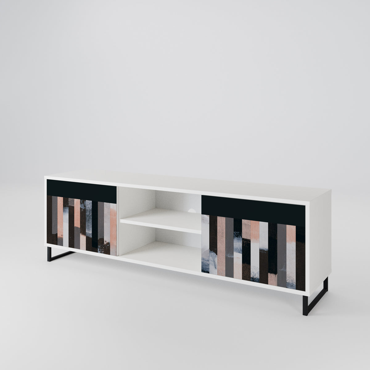 COLLAGE OF RECTANGLES Mueble de TV de 2 Puertas
