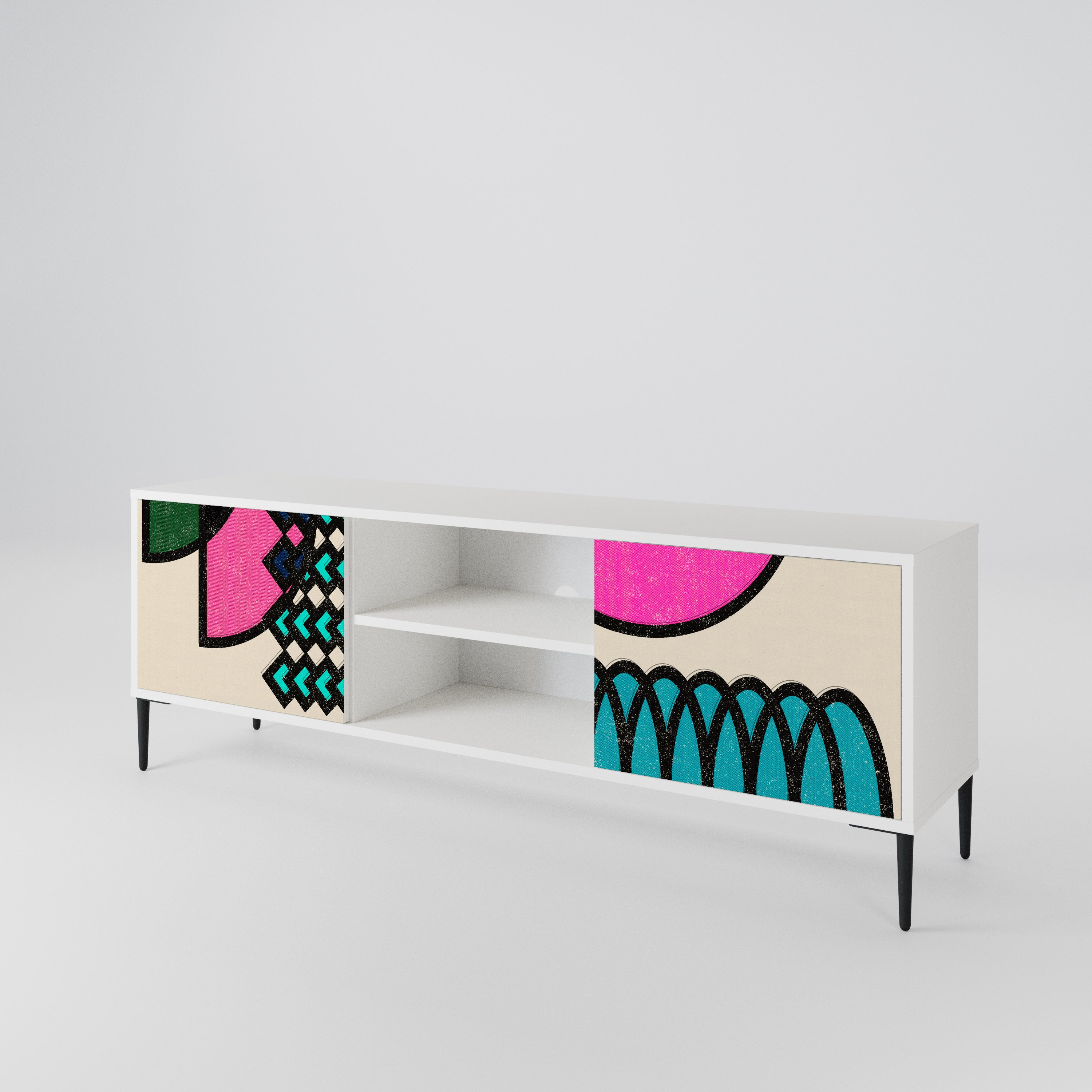 GEOMETRIC RHAPSODY Mueble de TV de 2 Puertas