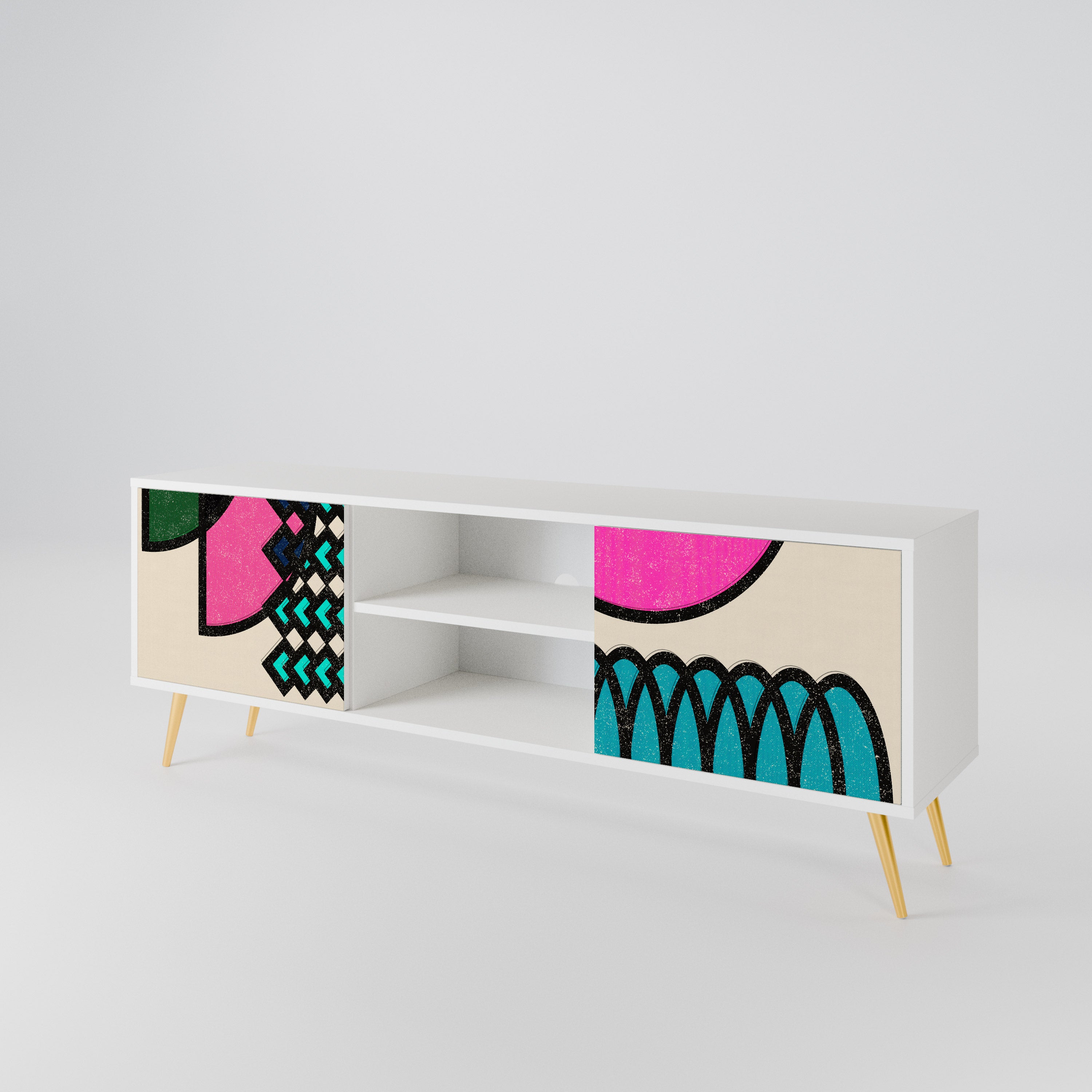 GEOMETRIC RHAPSODY Mueble de TV de 2 Puertas