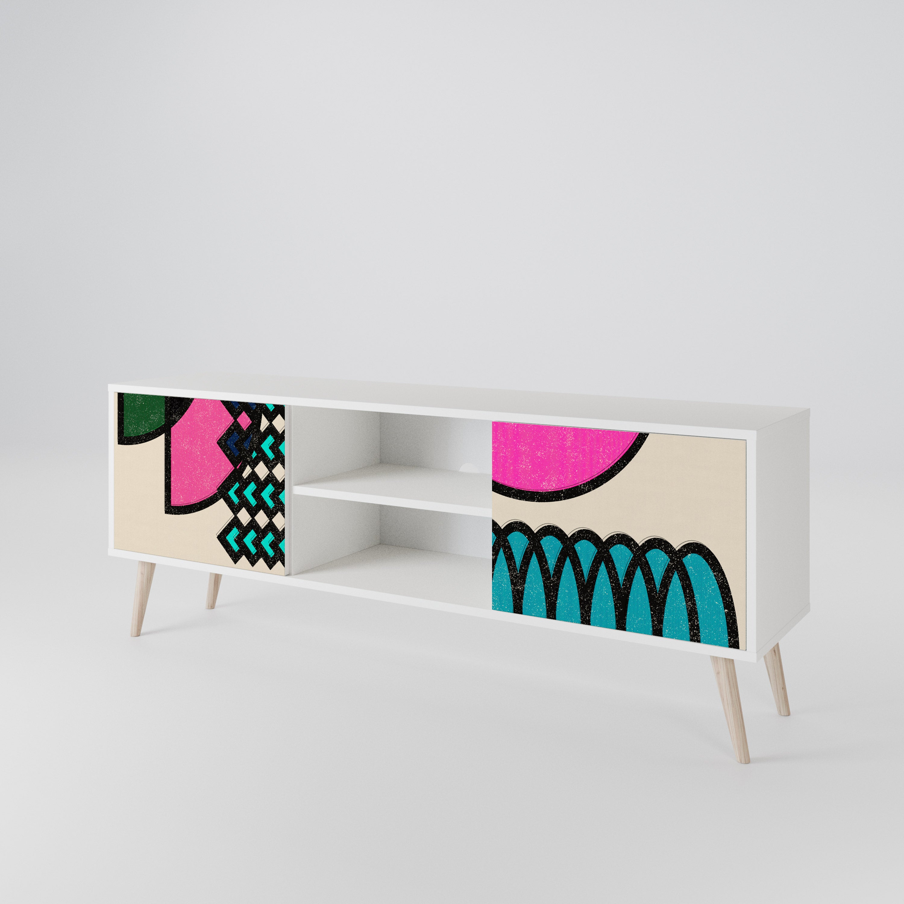 GEOMETRIC RHAPSODY Mueble de TV de 2 Puertas