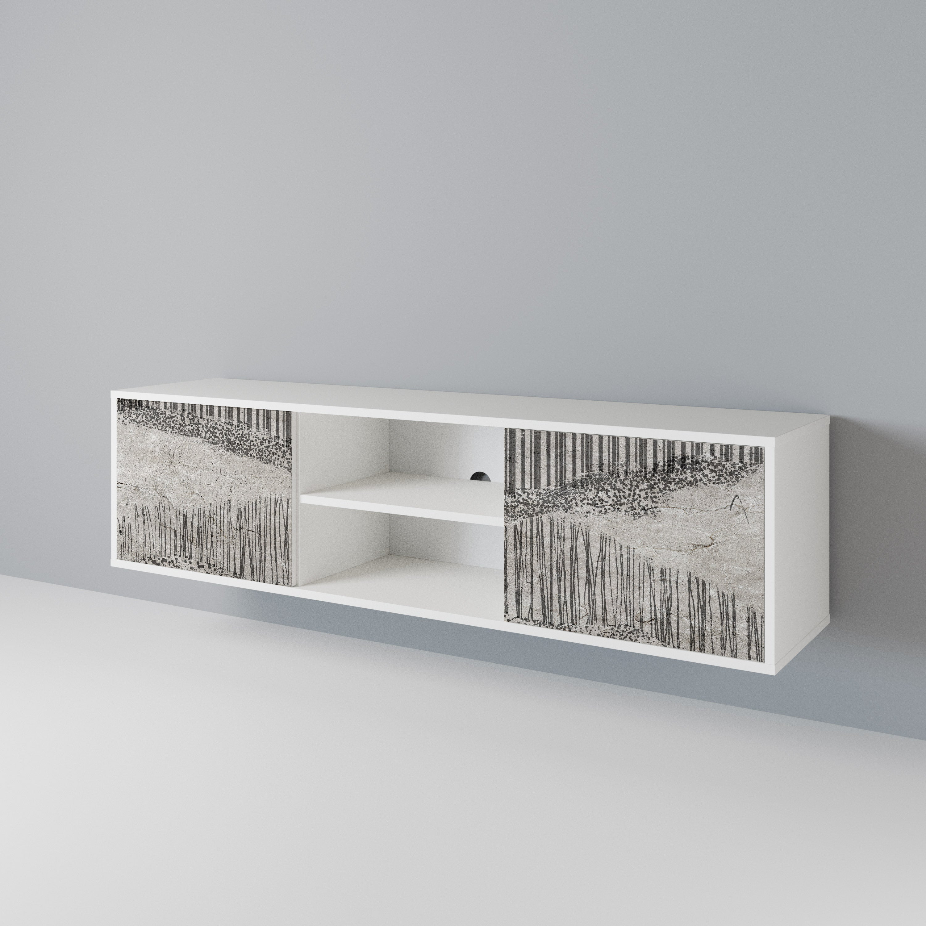 GRAIN LINES Mueble de TV de 2 Puertas