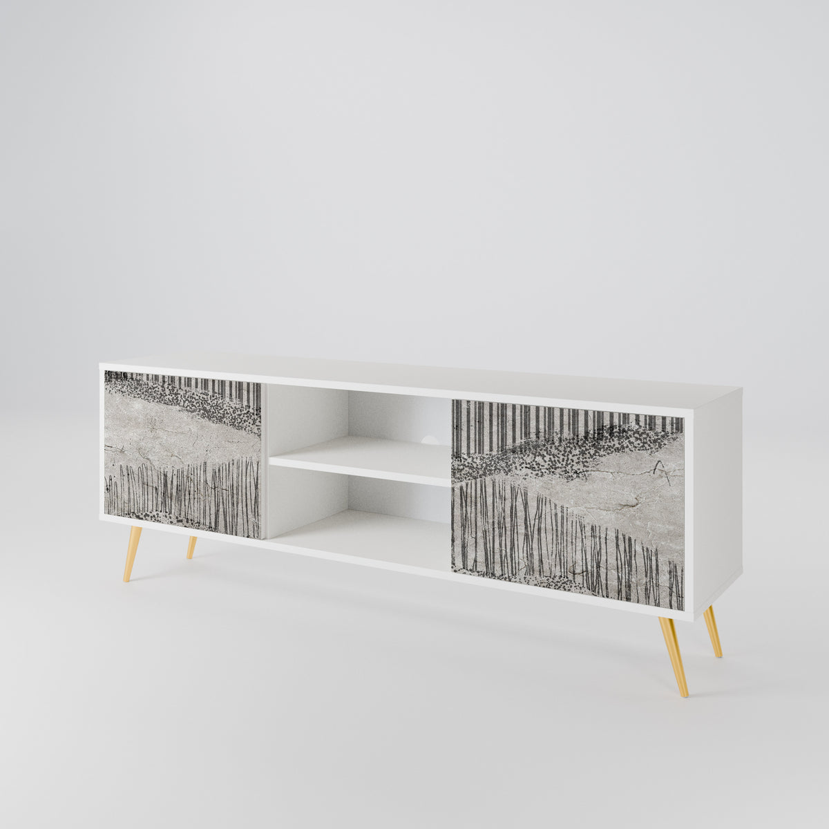 GRAIN LINES Mueble de TV de 2 Puertas