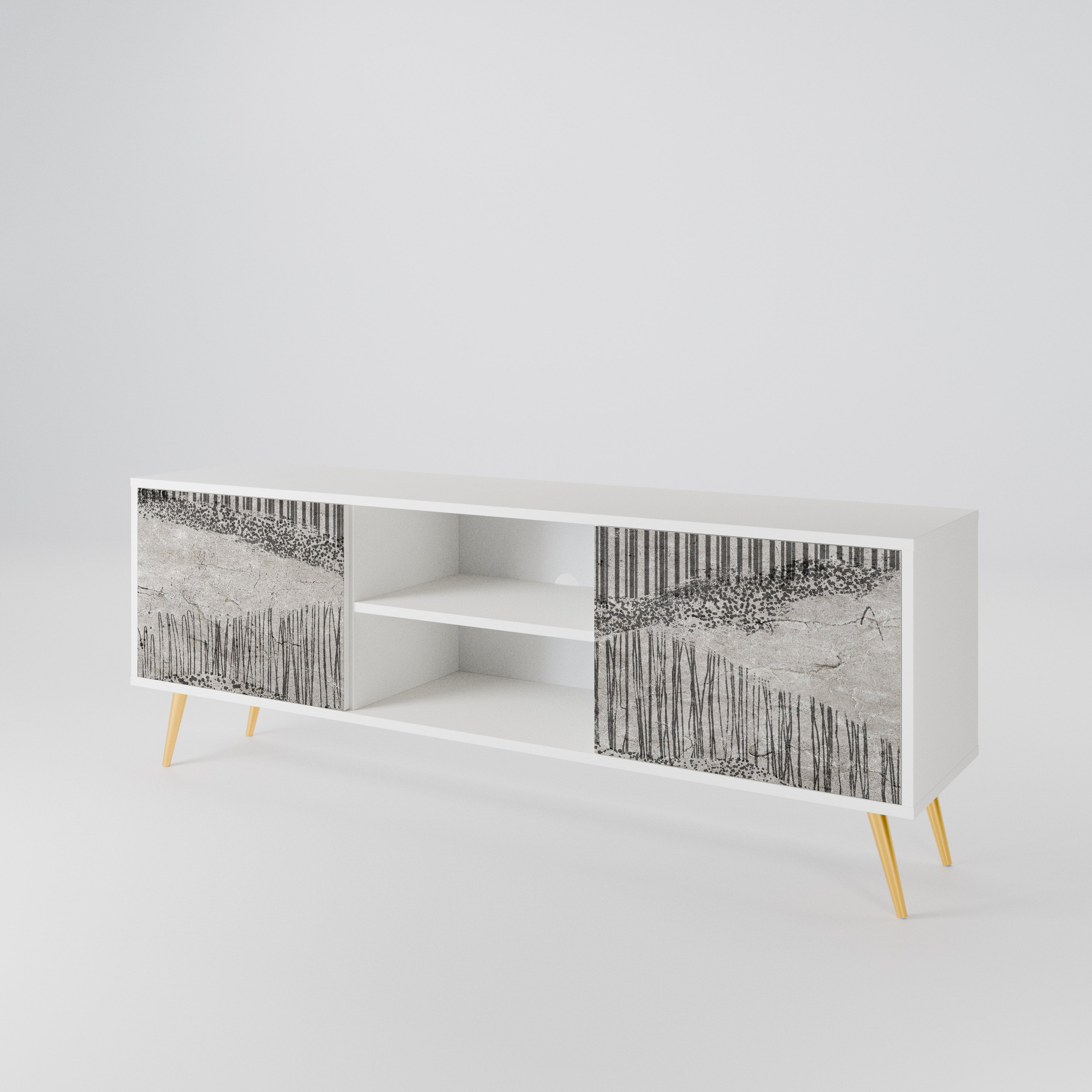 GRAIN LINES Mueble de TV de 2 Puertas