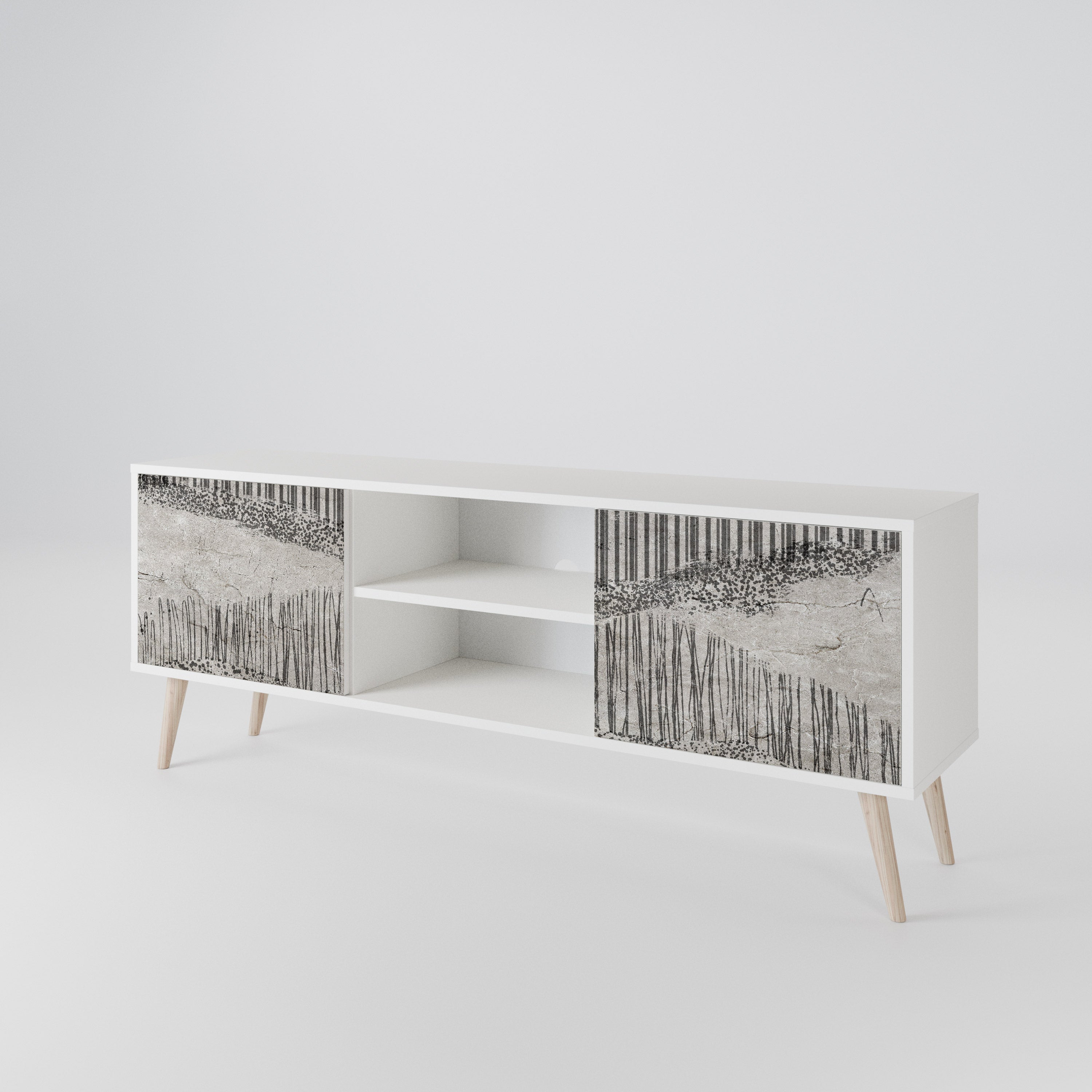 GRAIN LINES Mueble de TV de 2 Puertas