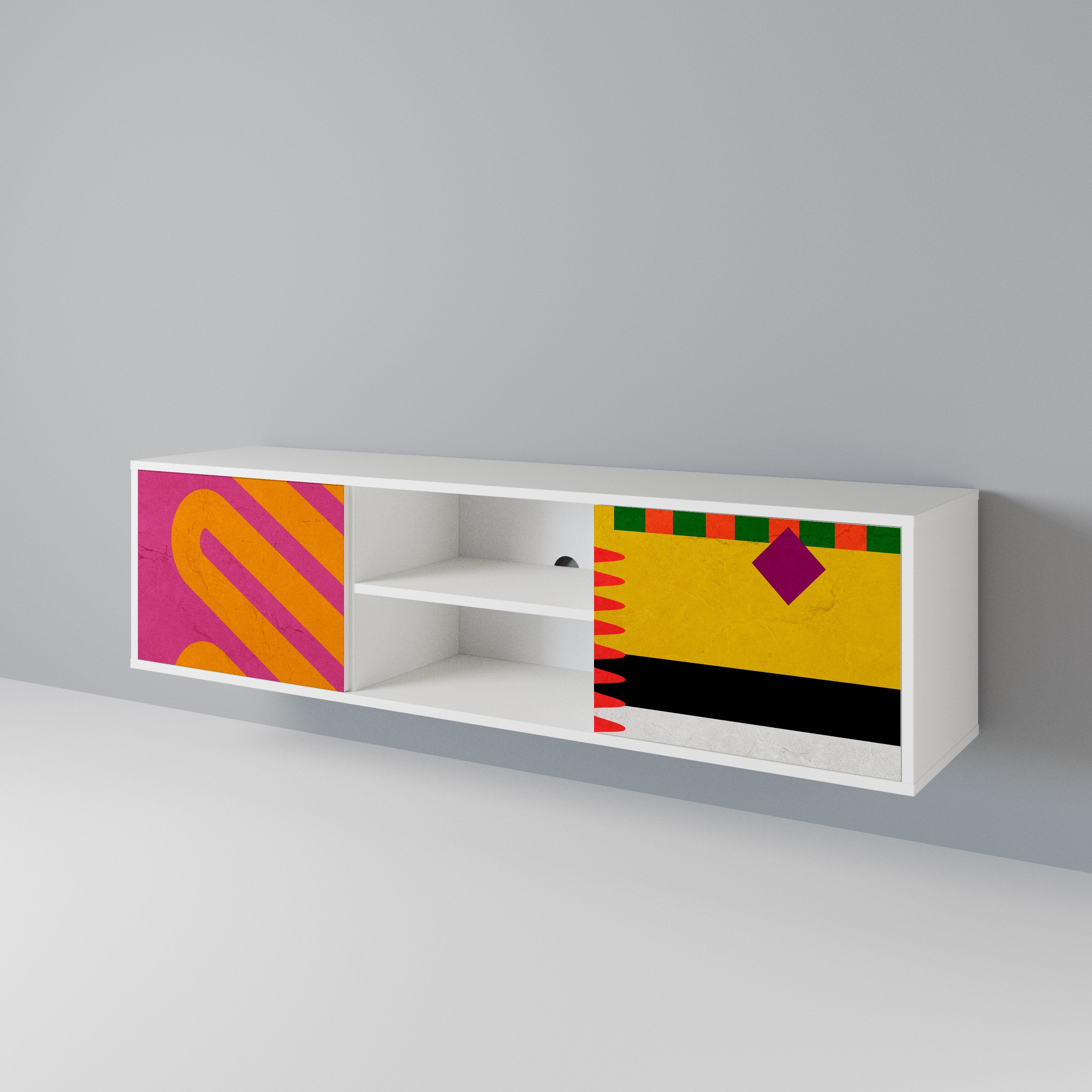 VIVID ART Mueble de TV de 2 Puertas