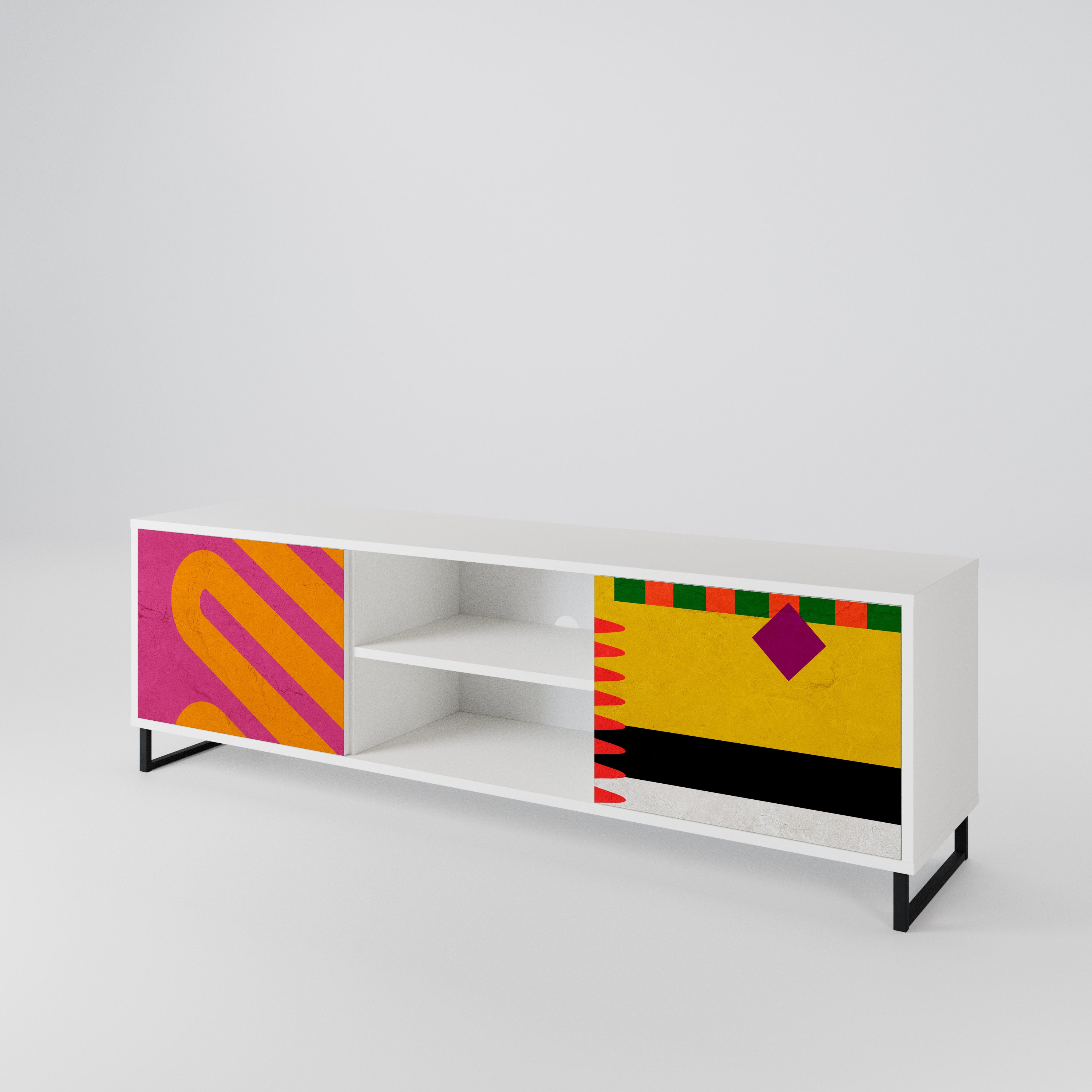 VIVID ART Mueble de TV de 2 Puertas