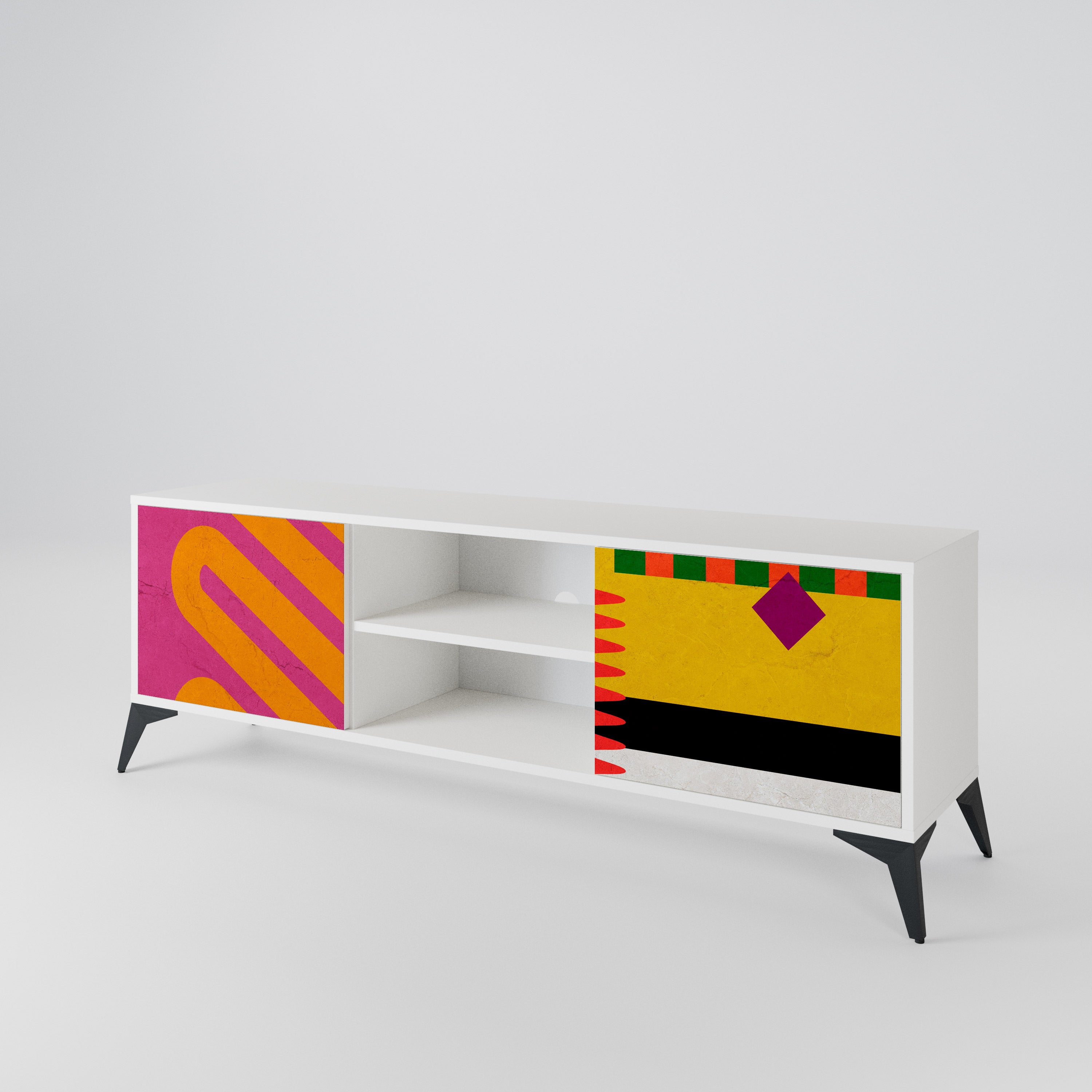 VIVID ART Mueble de TV de 2 Puertas