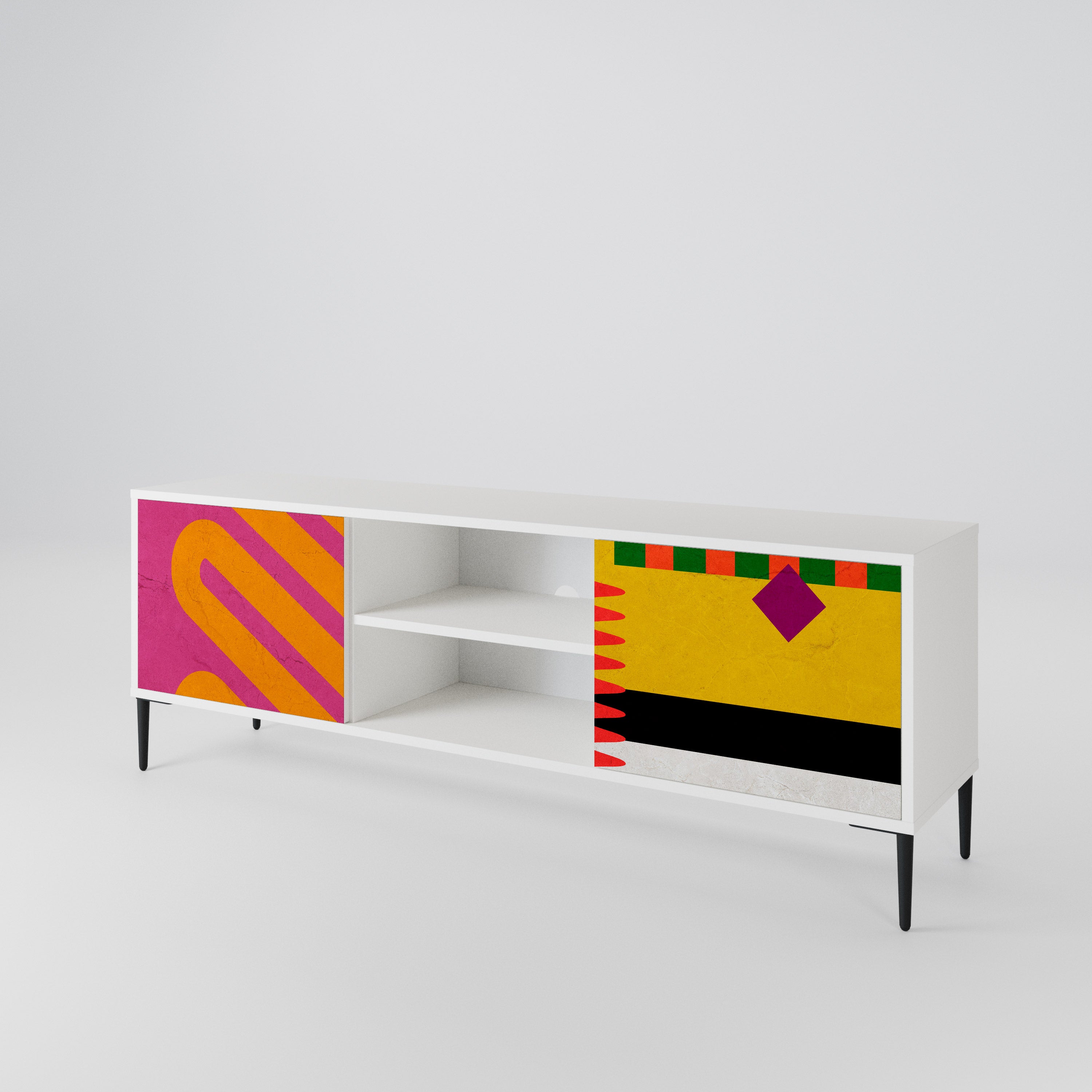 VIVID ART Mueble de TV de 2 Puertas