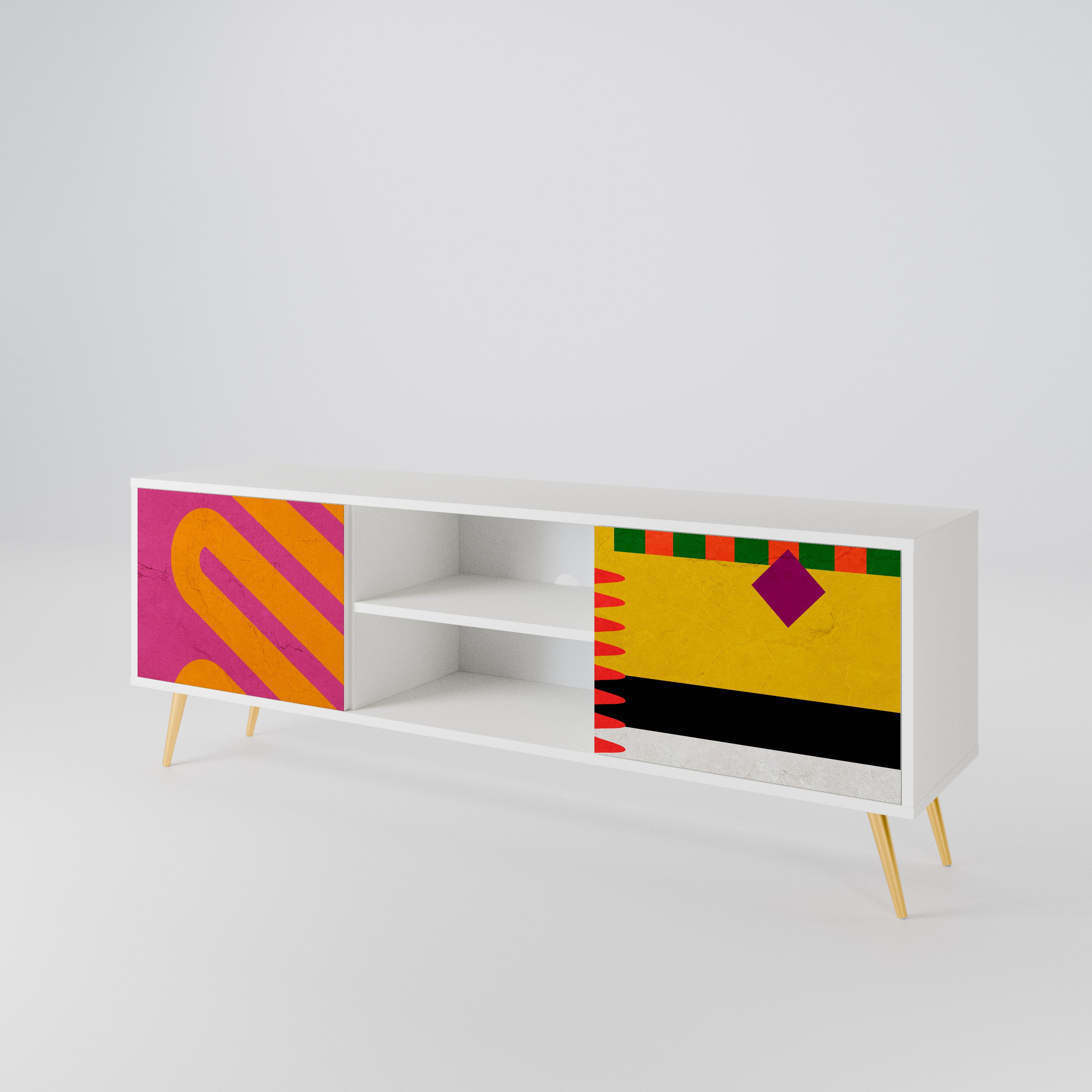 VIVID ART Mueble de TV de 2 Puertas