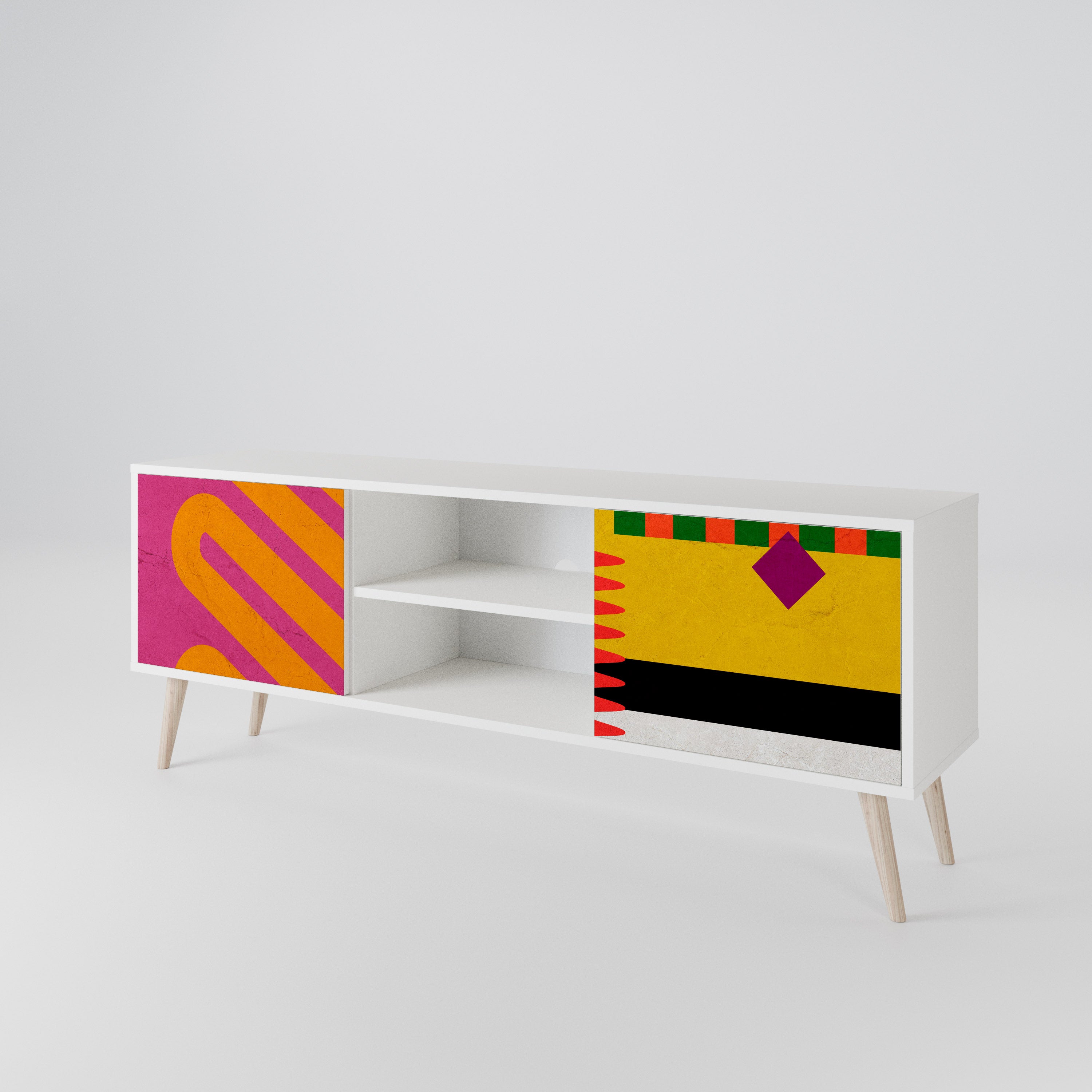 VIVID ART Mueble de TV de 2 Puertas