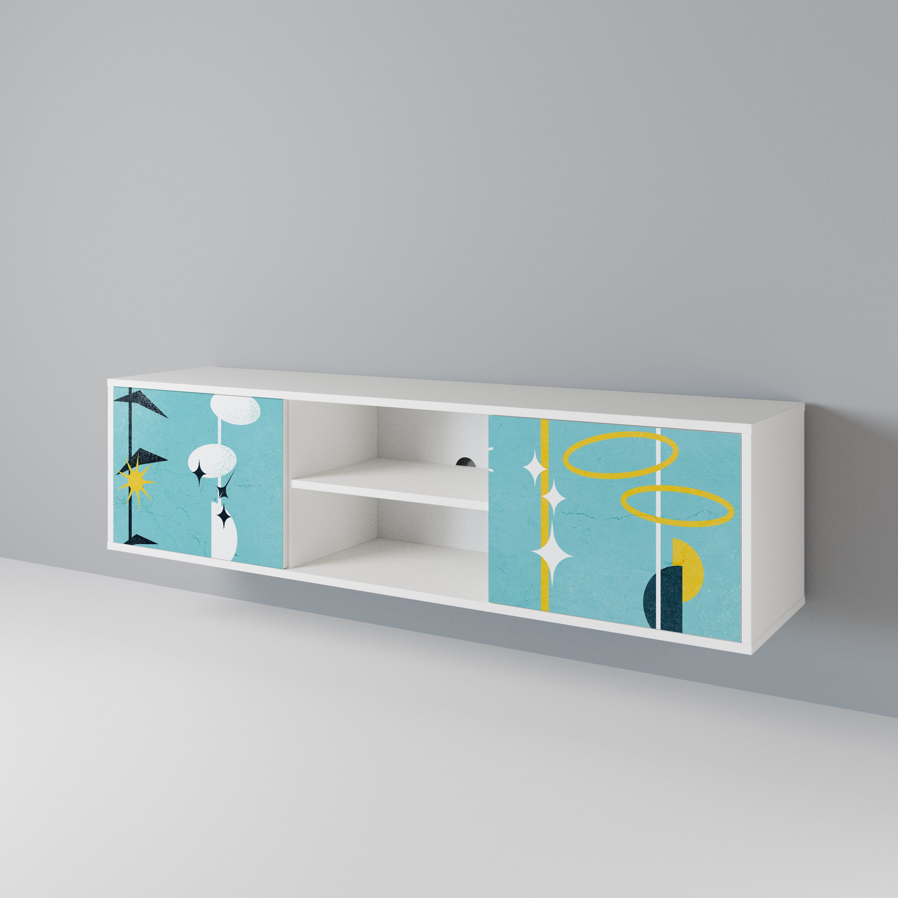 PATHS TO HAPPINESS Mueble de TV de 2 Puertas