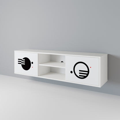 BLACK AND WHITE COMBINATION Mueble de TV de 2 Puertas