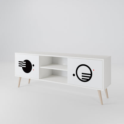 BLACK AND WHITE COMBINATION Mueble de TV de 2 Puertas