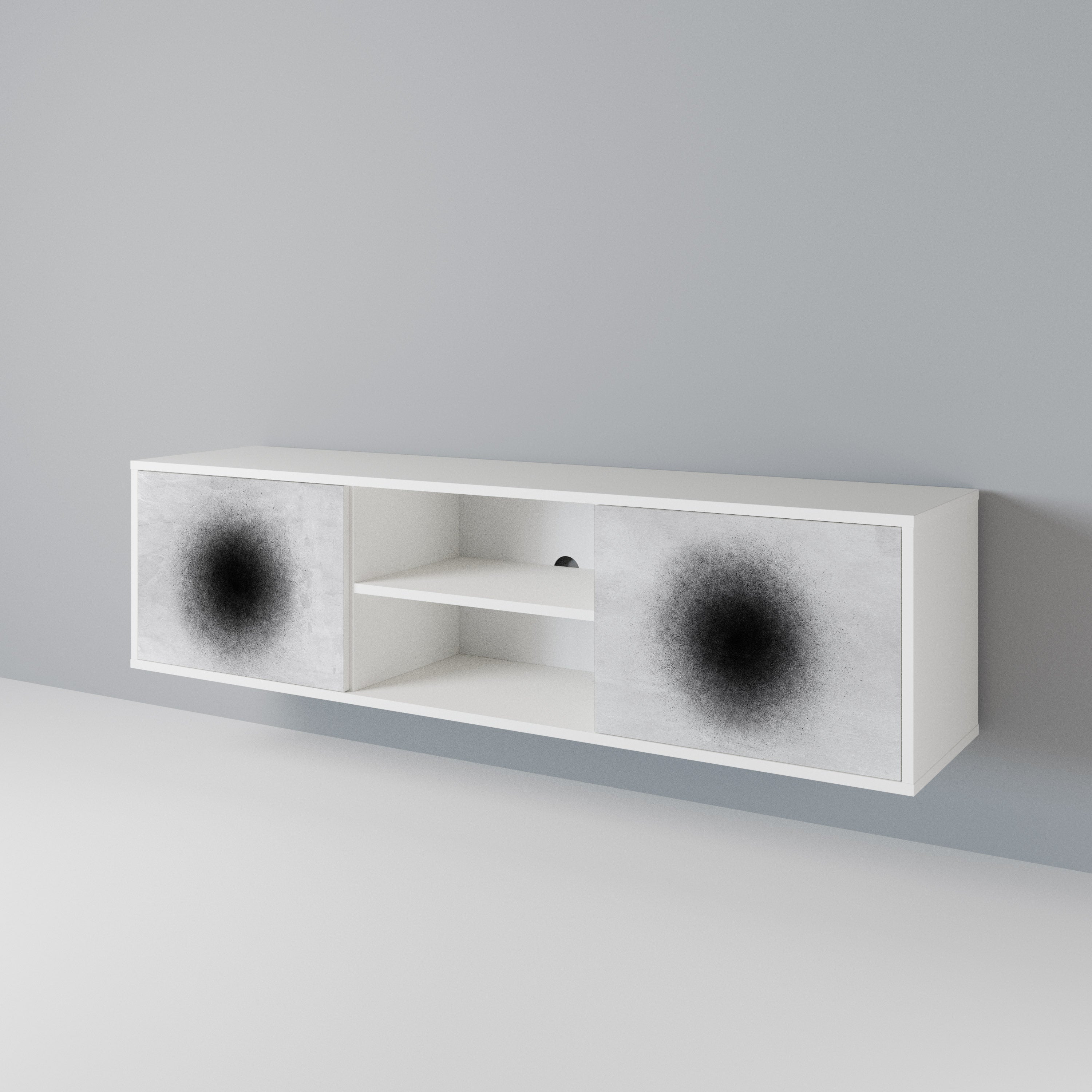 BLACK HOLE Mueble de TV de 2 Puertas