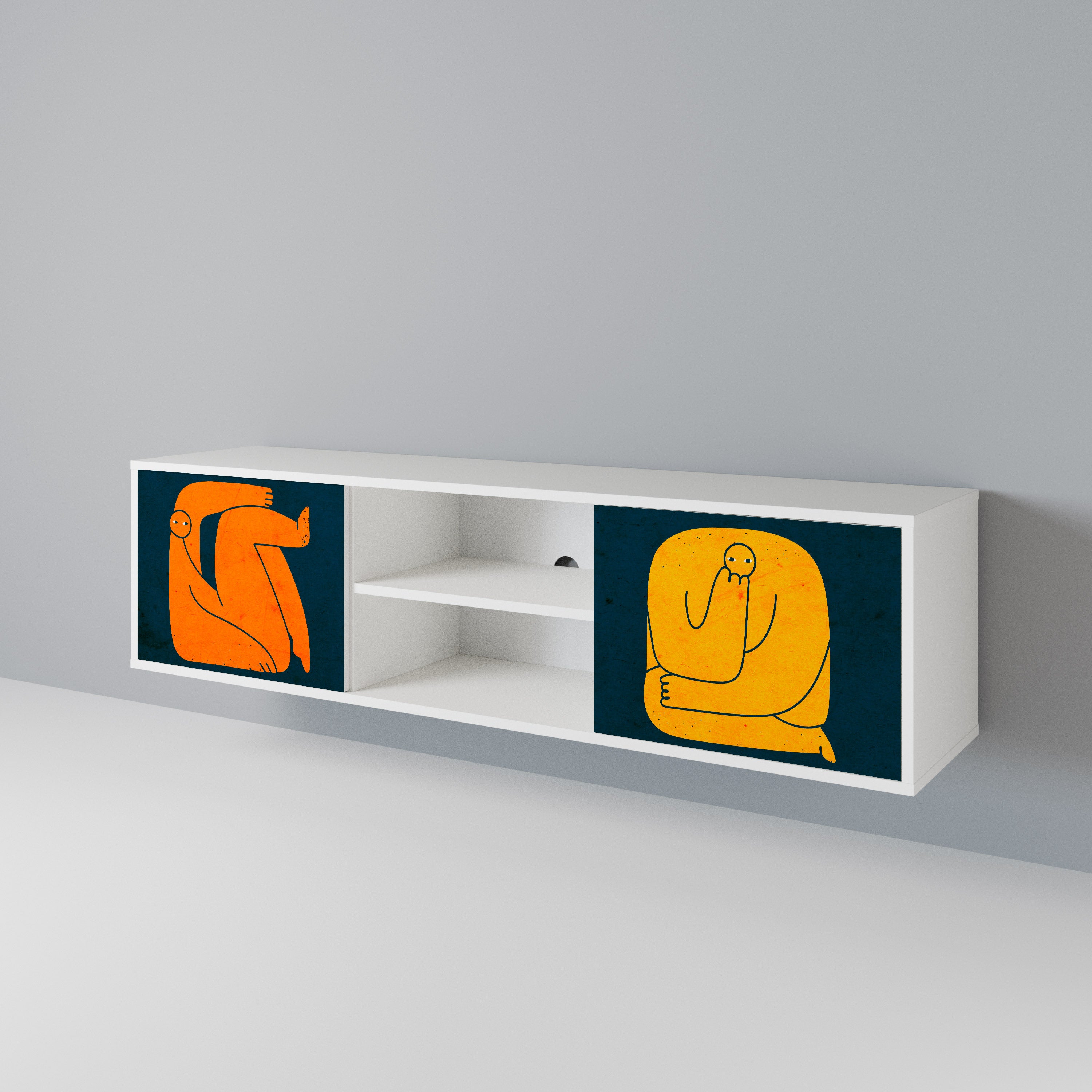TOGETHER BUT SEPARATELY Mueble de TV de 2 Puertas