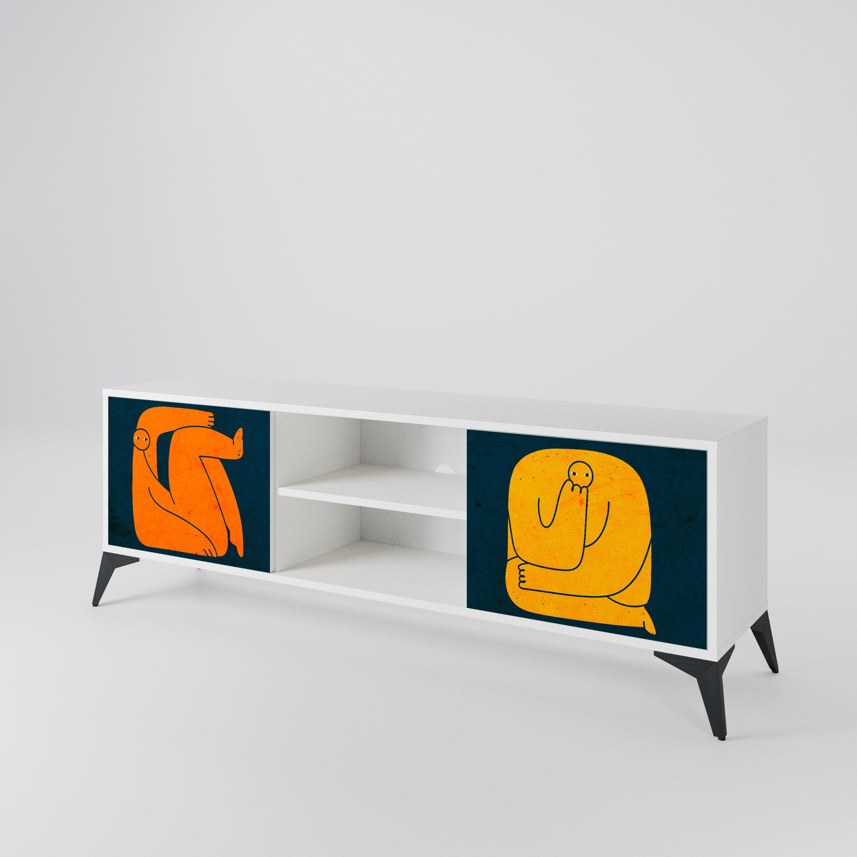 TOGETHER BUT SEPARATELY Mueble de TV de 2 Puertas
