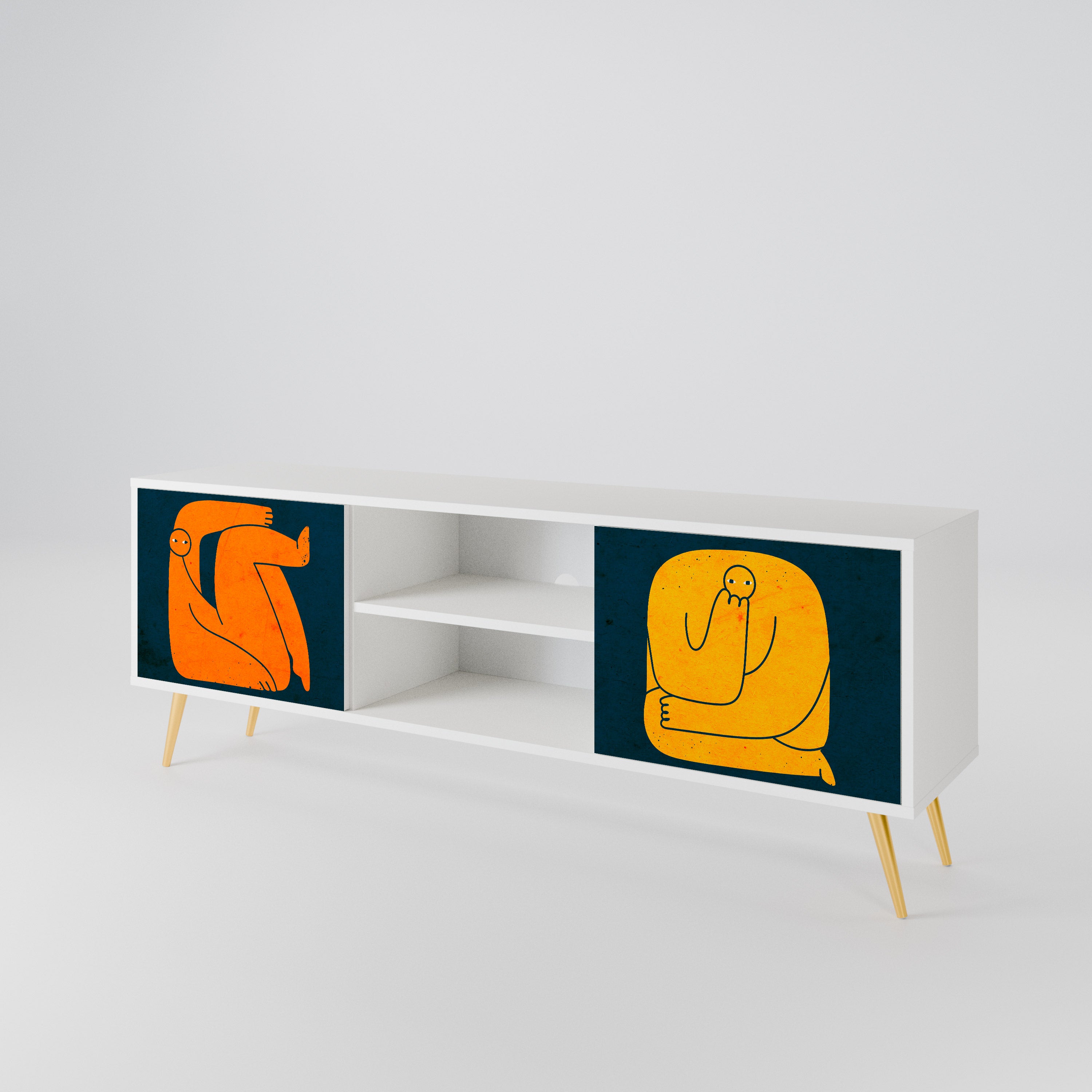 TOGETHER BUT SEPARATELY Mueble de TV de 2 Puertas