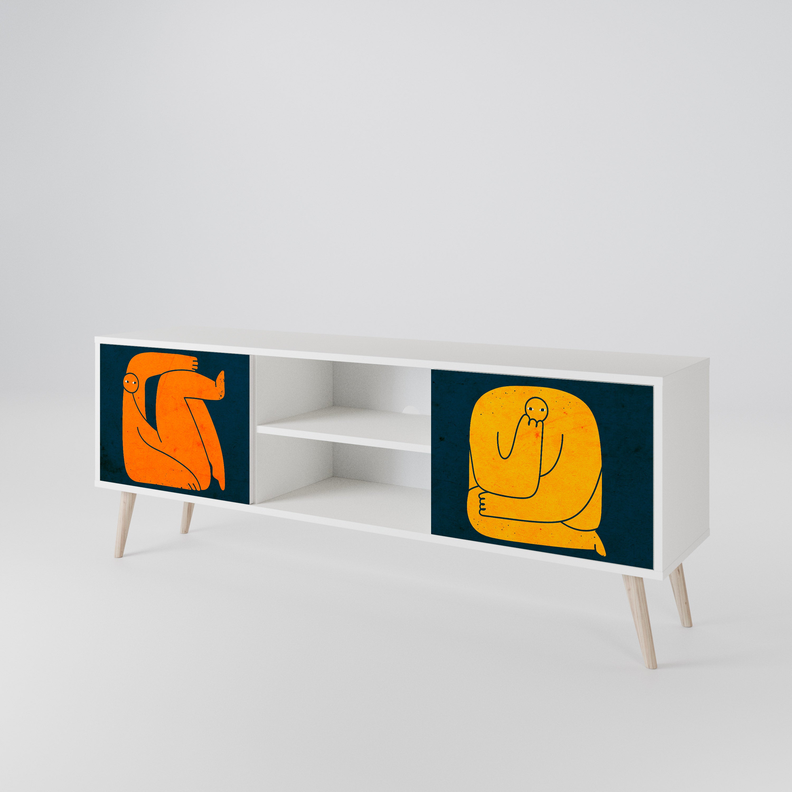 TOGETHER BUT SEPARATELY Mueble de TV de 2 Puertas