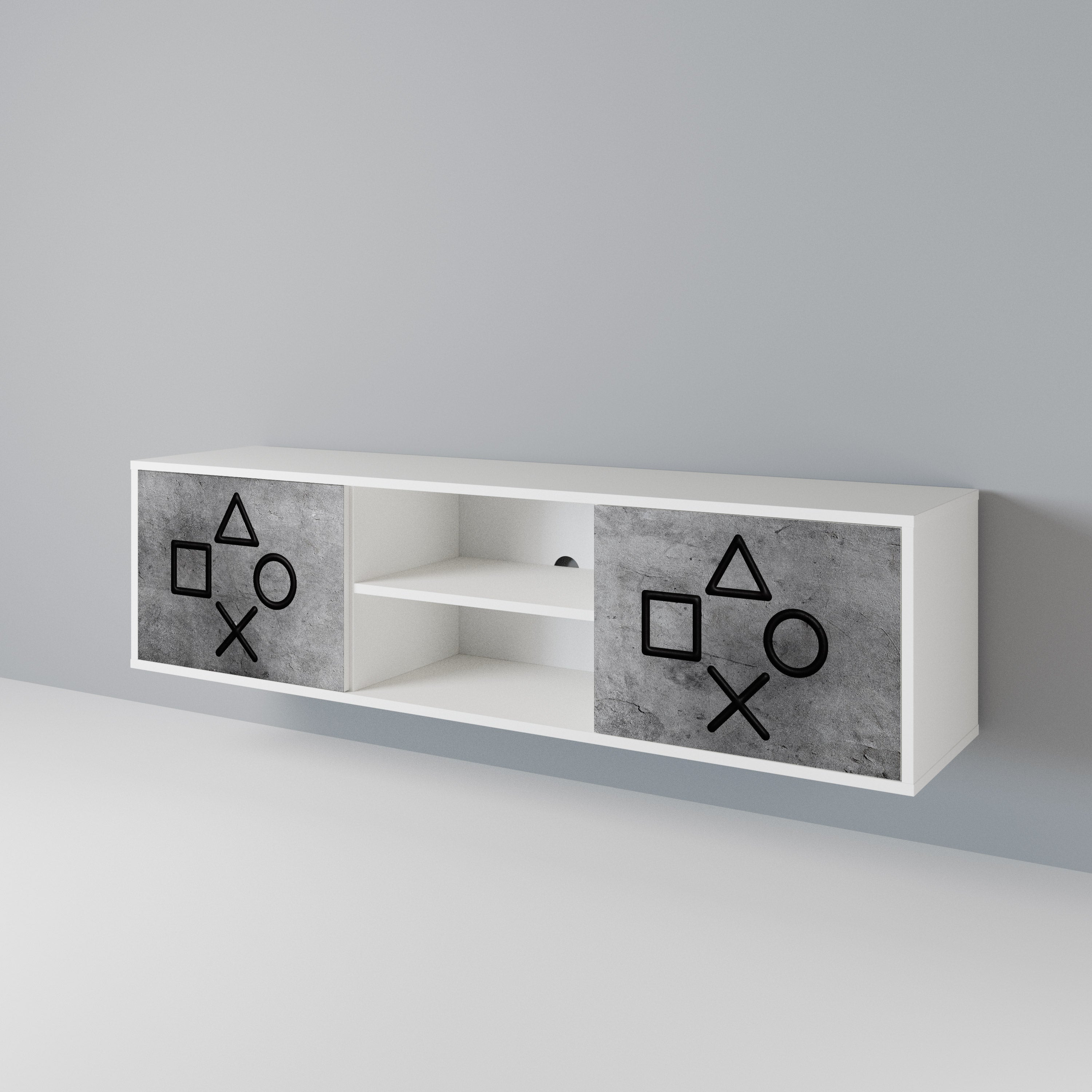 GAMER CHOICE Mueble de TV de 2 Puertas