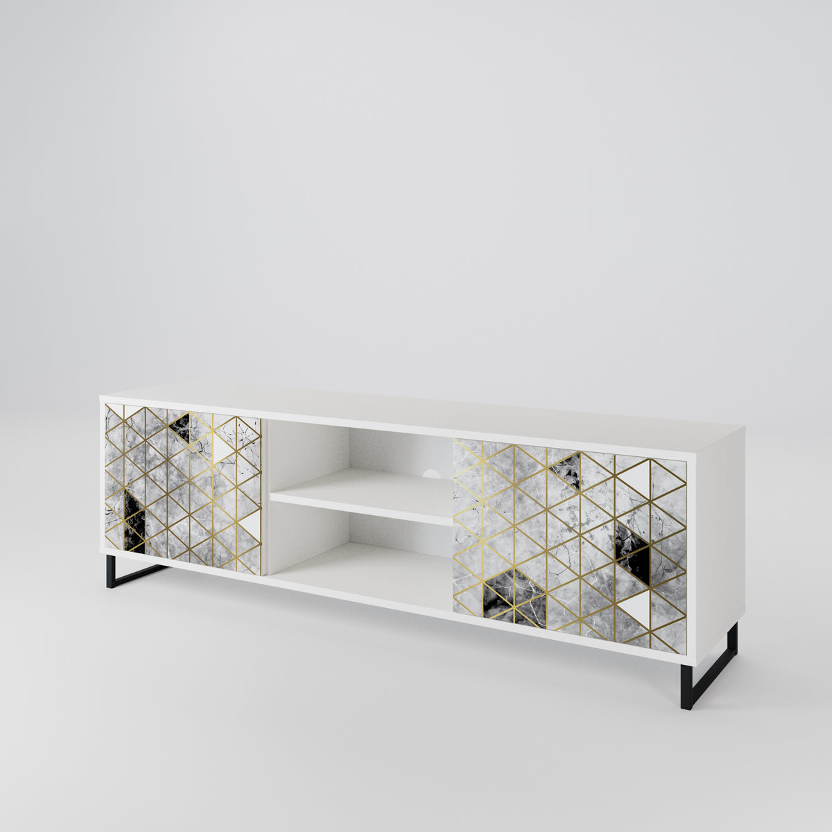 ASHEN ARIA Mueble de TV de 2 Puertas