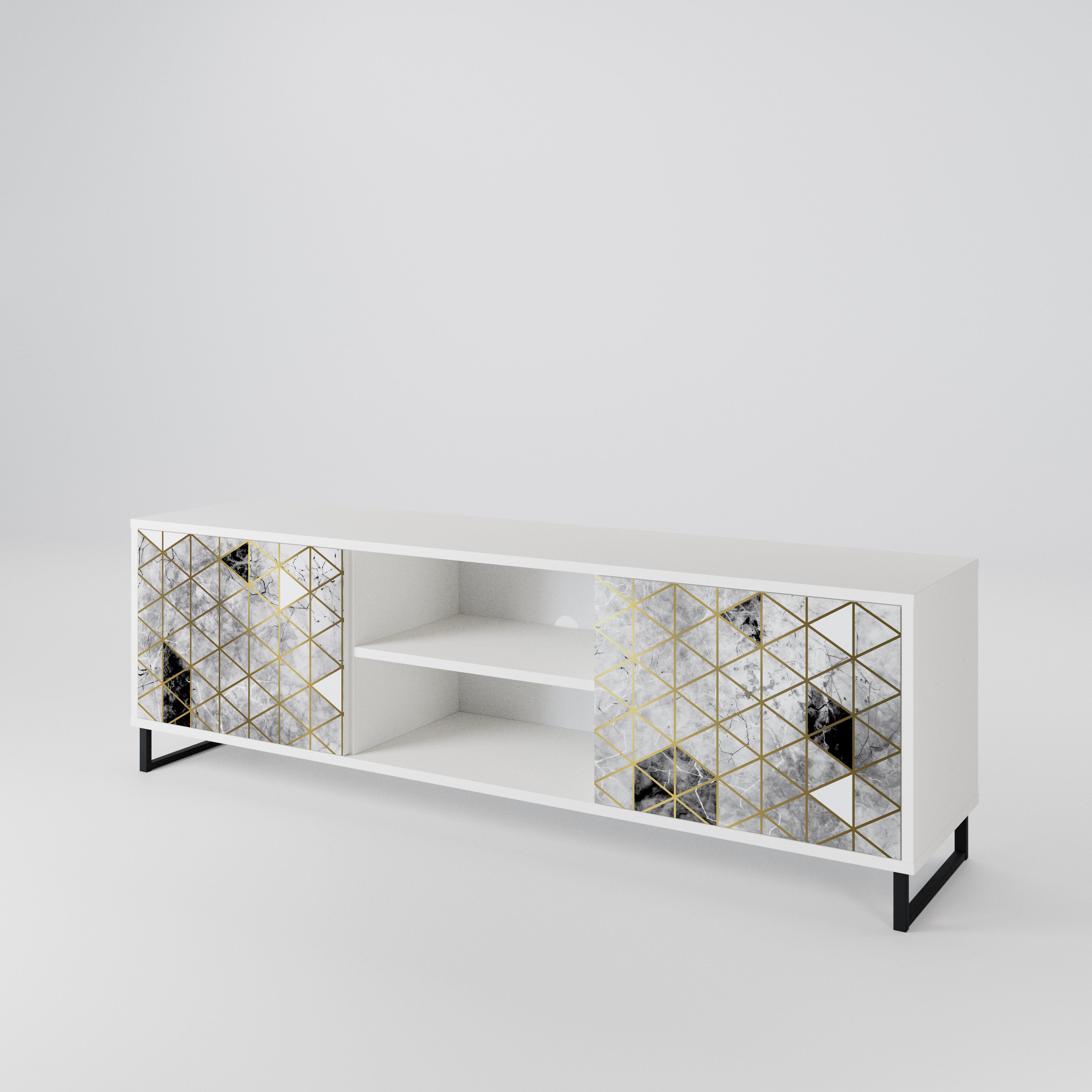 ASHEN ARIA Mueble de TV de 2 Puertas