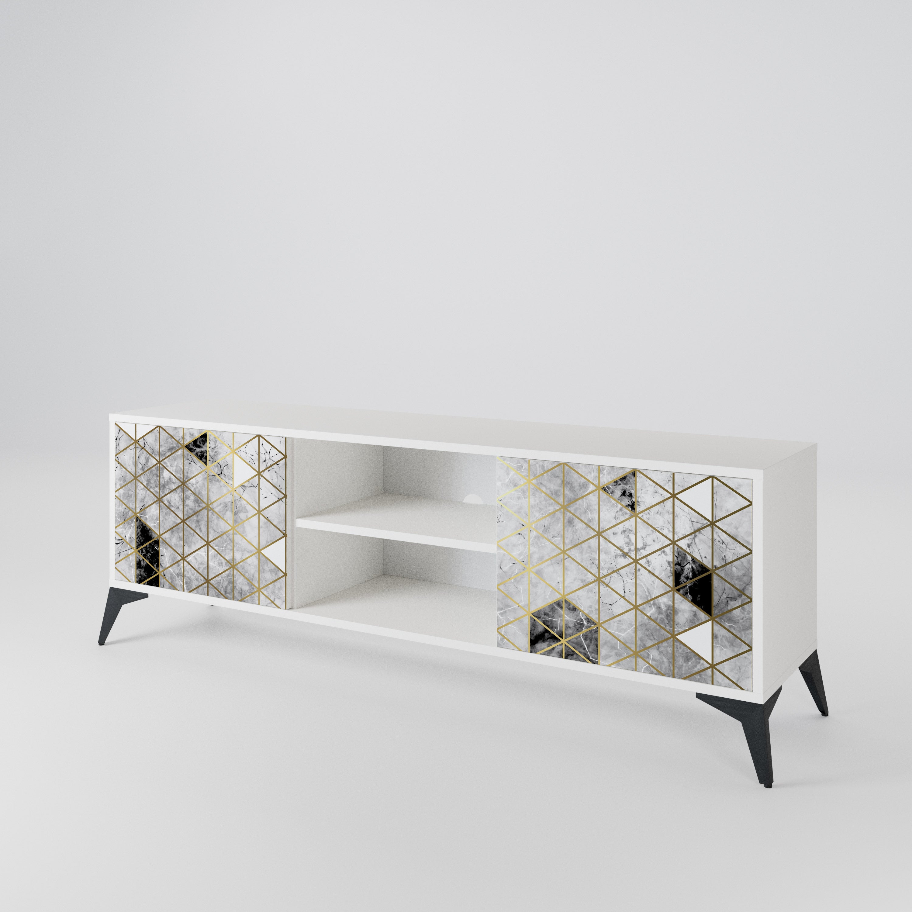 ASHEN ARIA Mueble de TV de 2 Puertas