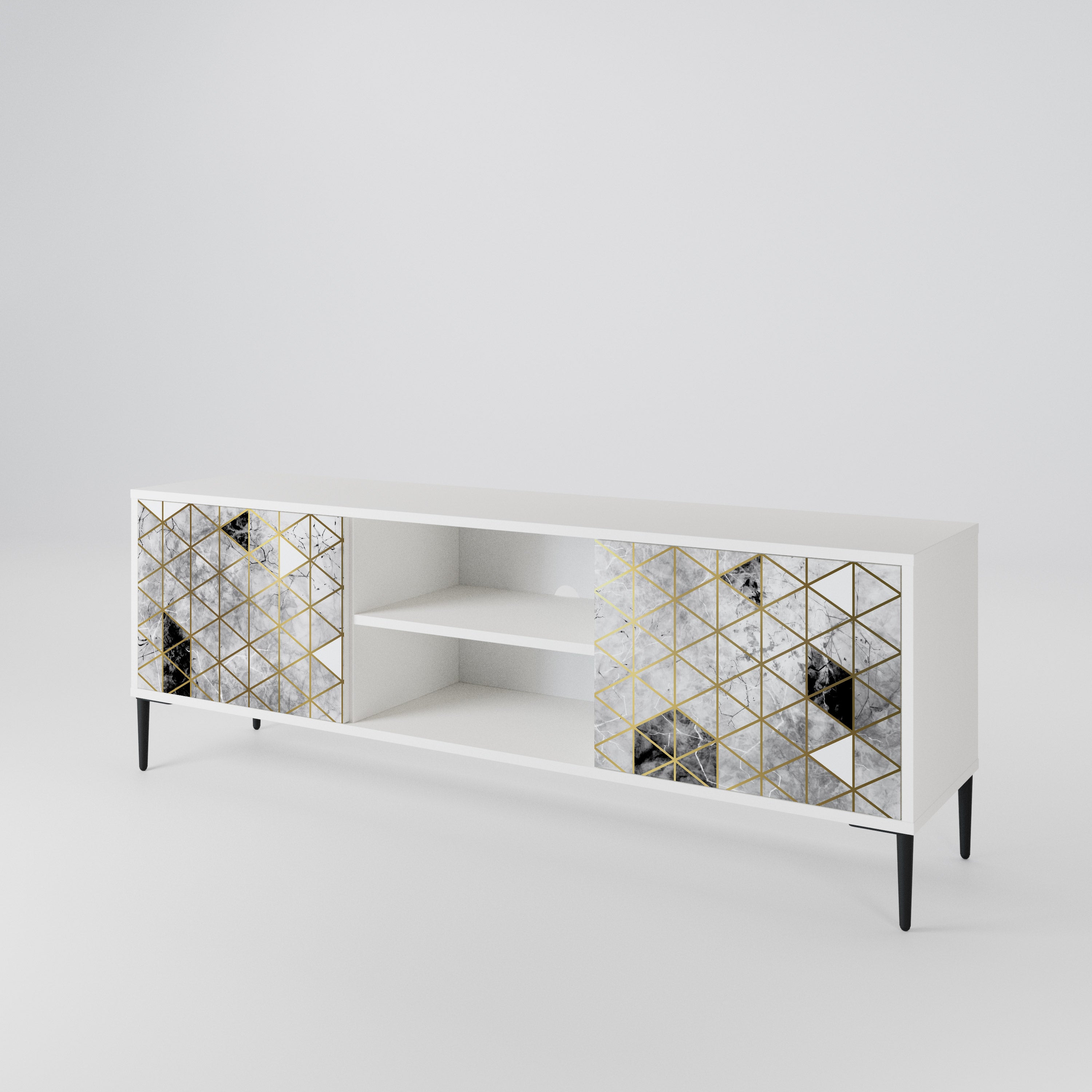 ASHEN ARIA Mueble de TV de 2 Puertas