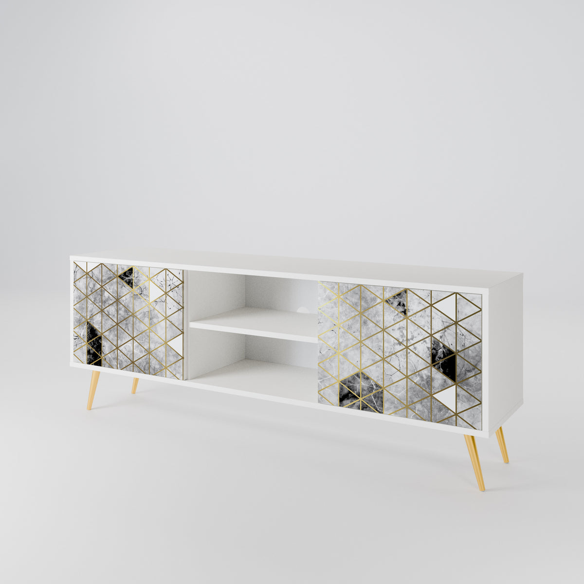 ASHEN ARIA Mueble de TV de 2 Puertas