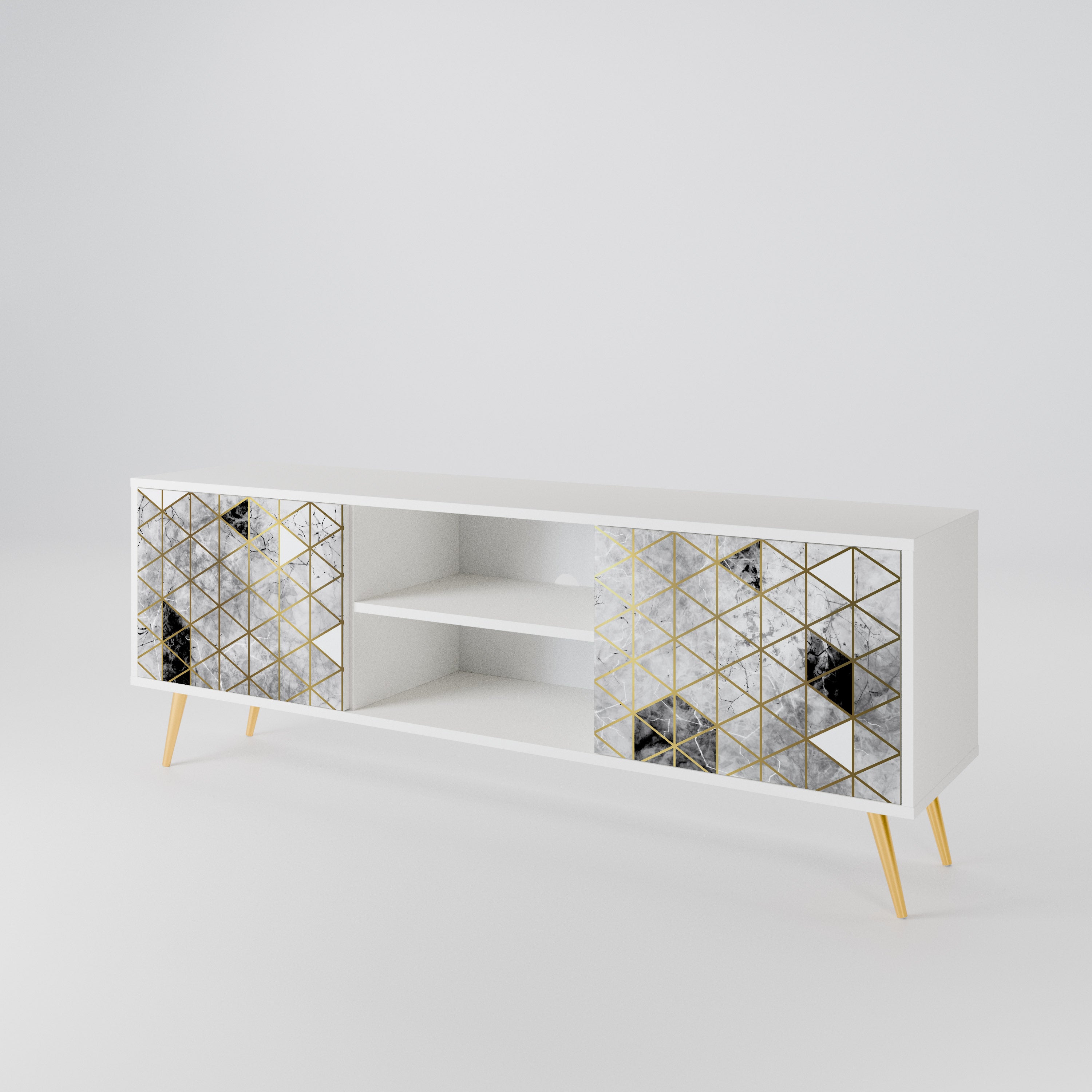 ASHEN ARIA Mueble de TV de 2 Puertas