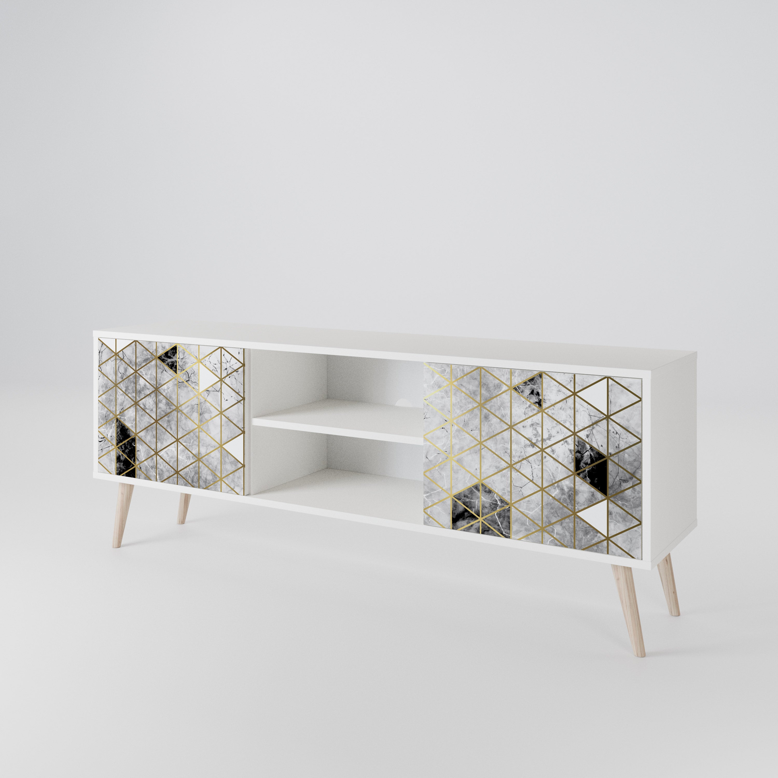 ASHEN ARIA Mueble de TV de 2 Puertas