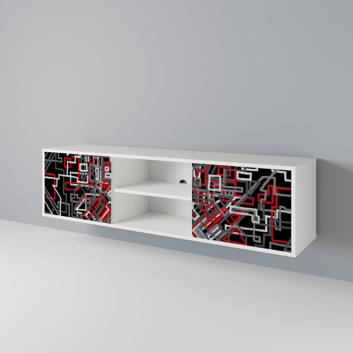 BROKEN LINES Mueble de TV de 2 Puertas