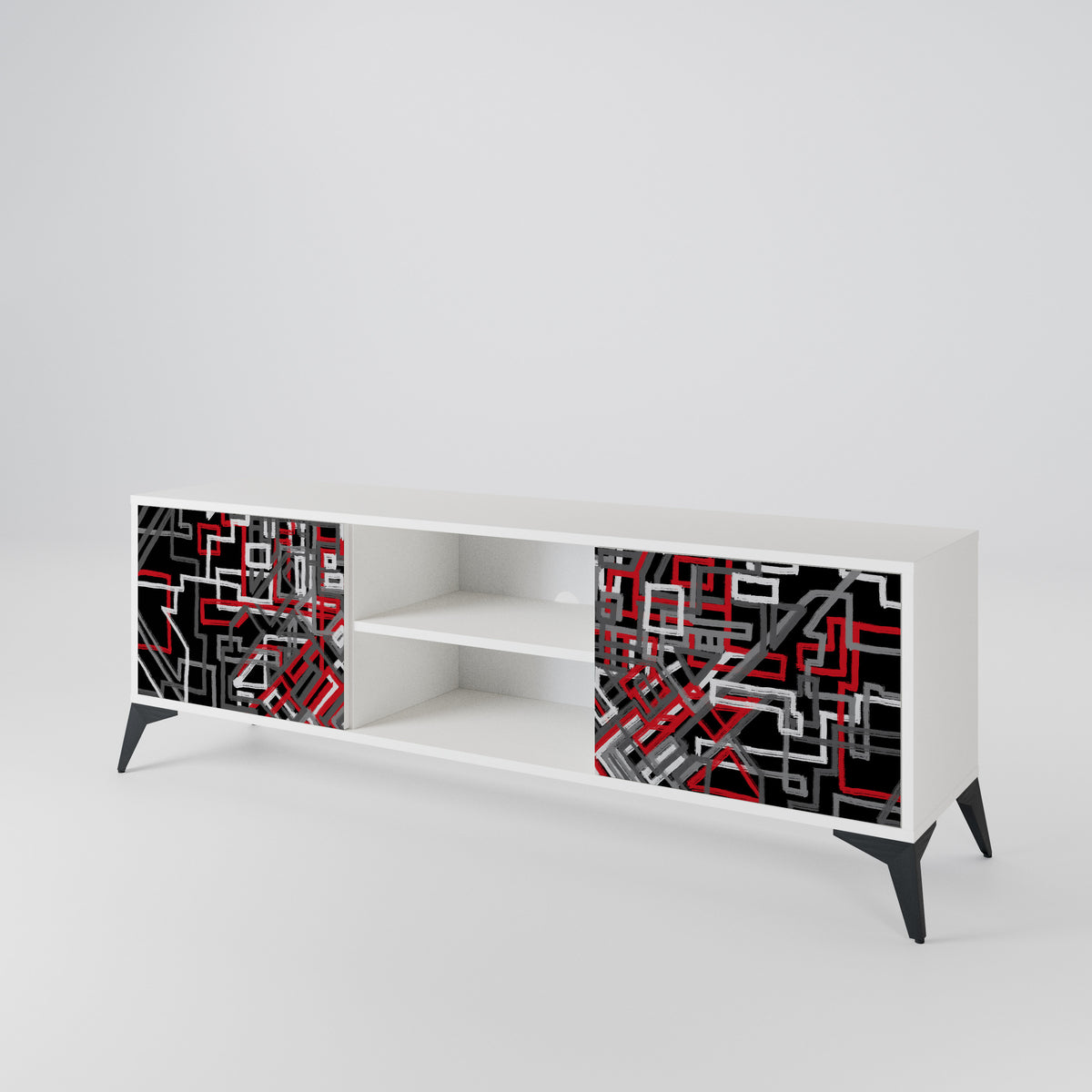 BROKEN LINES Mueble de TV de 2 Puertas