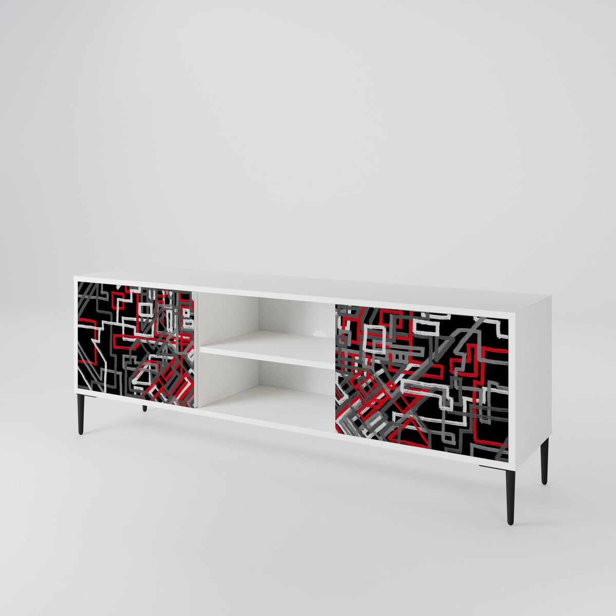BROKEN LINES Mueble de TV de 2 Puertas