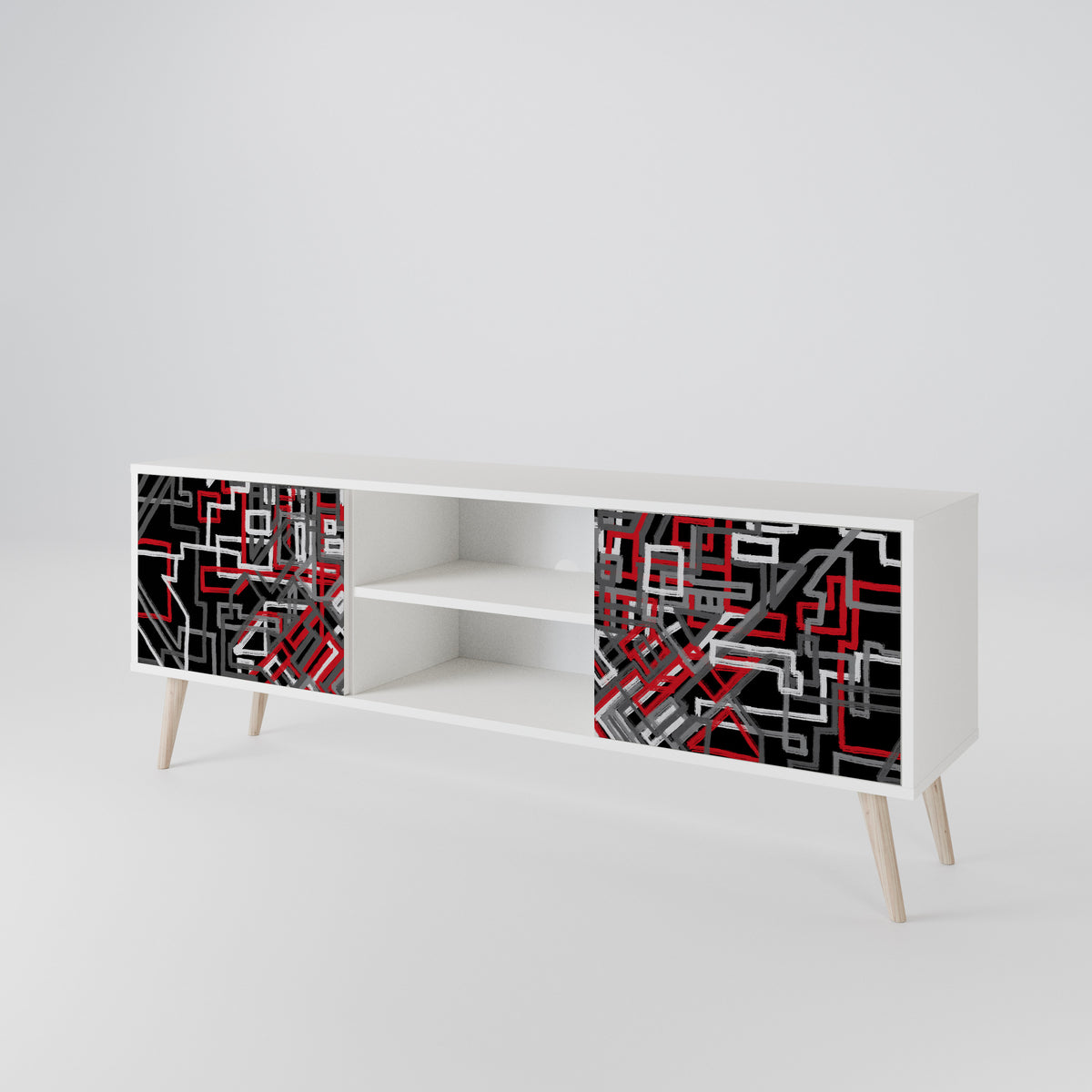 BROKEN LINES Mueble de TV de 2 Puertas