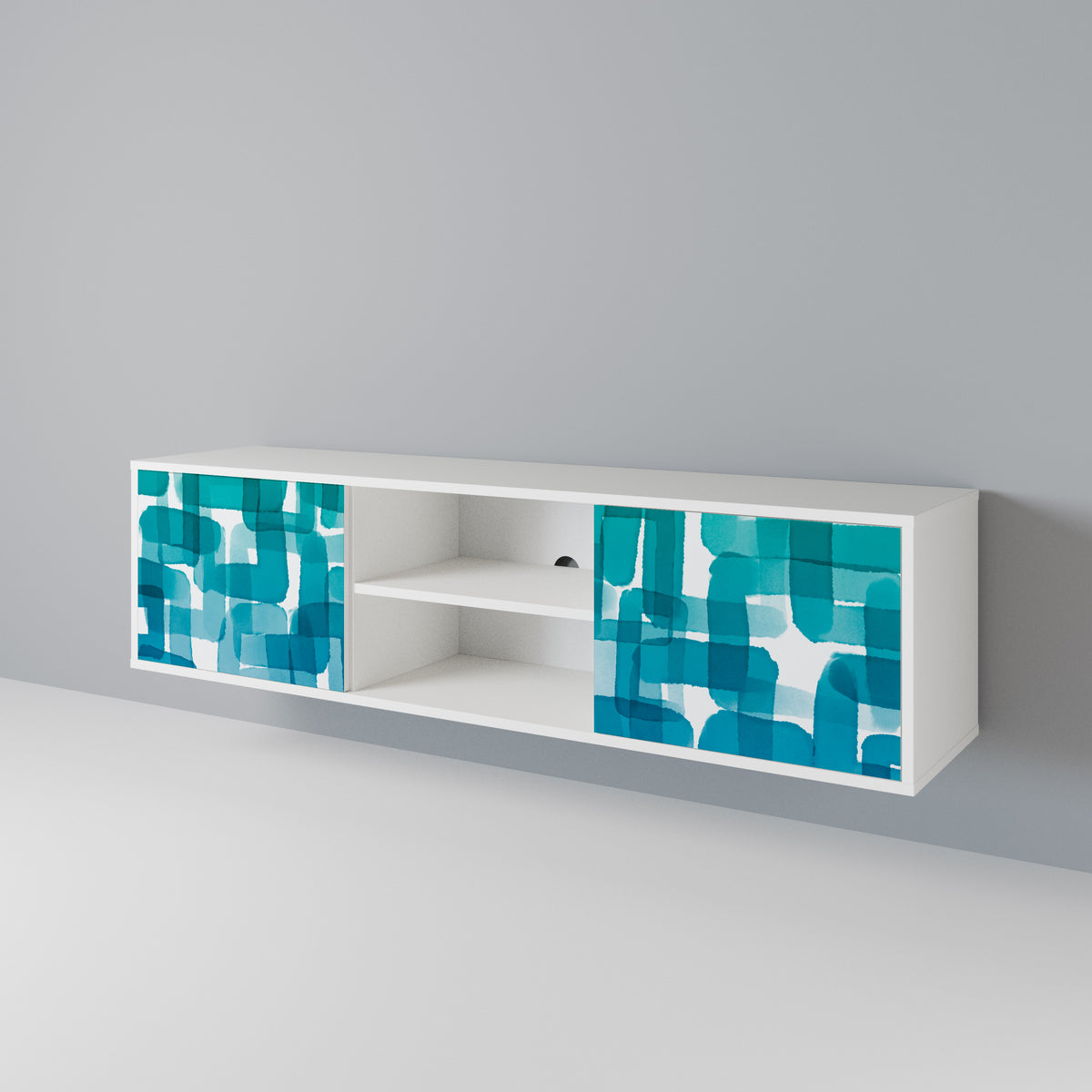 TURQUOISE RECTANGLES Mueble de TV de 2 Puertas