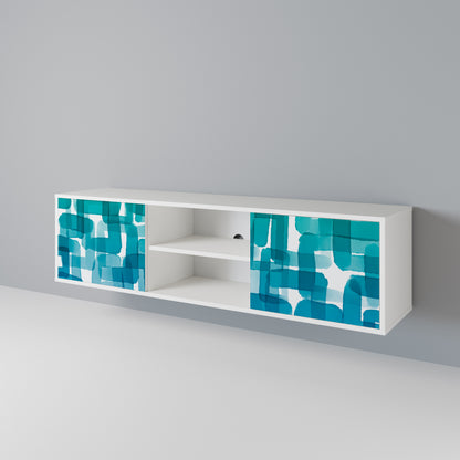 TURQUOISE RECTANGLES Mueble de TV de 2 Puertas
