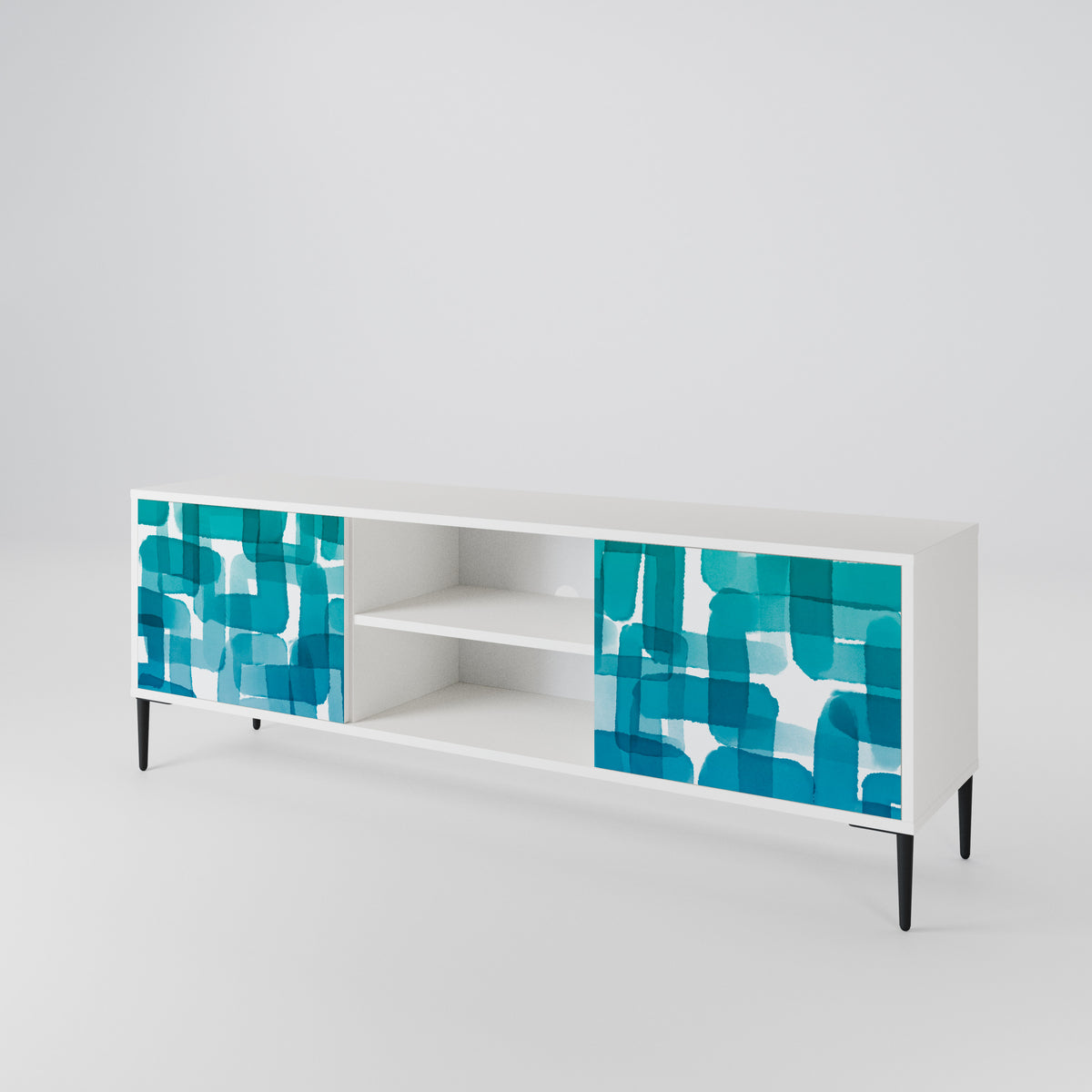 TURQUOISE RECTANGLES Mueble de TV de 2 Puertas