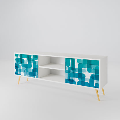 TURQUOISE RECTANGLES Mueble de TV de 2 Puertas