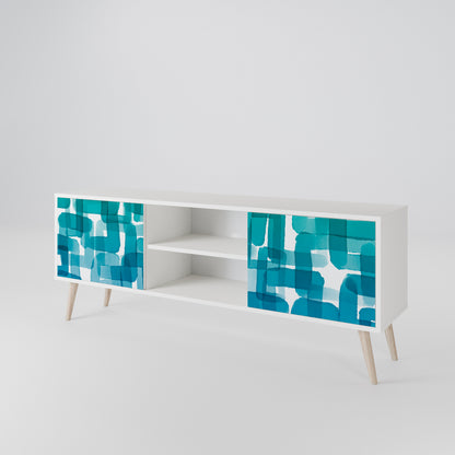 TURQUOISE RECTANGLES Mueble de TV de 2 Puertas