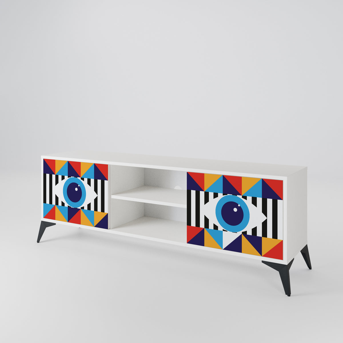 ABSTRACTION AND GEOMETRY Mueble de TV de 2 Puertas