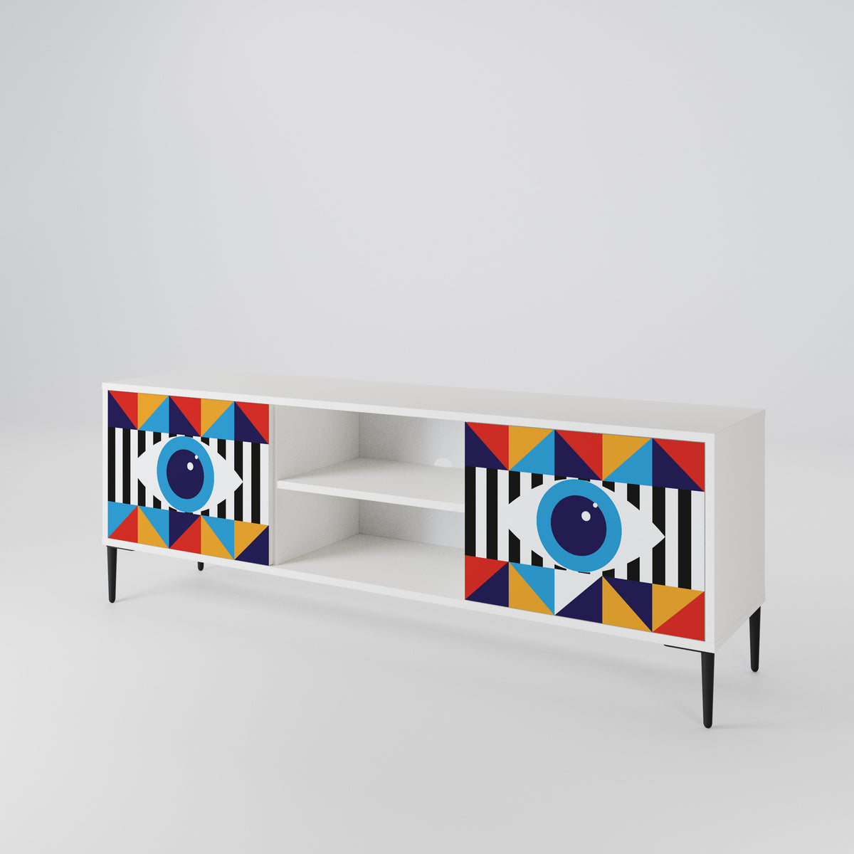 ABSTRACTION AND GEOMETRY Mueble de TV de 2 Puertas